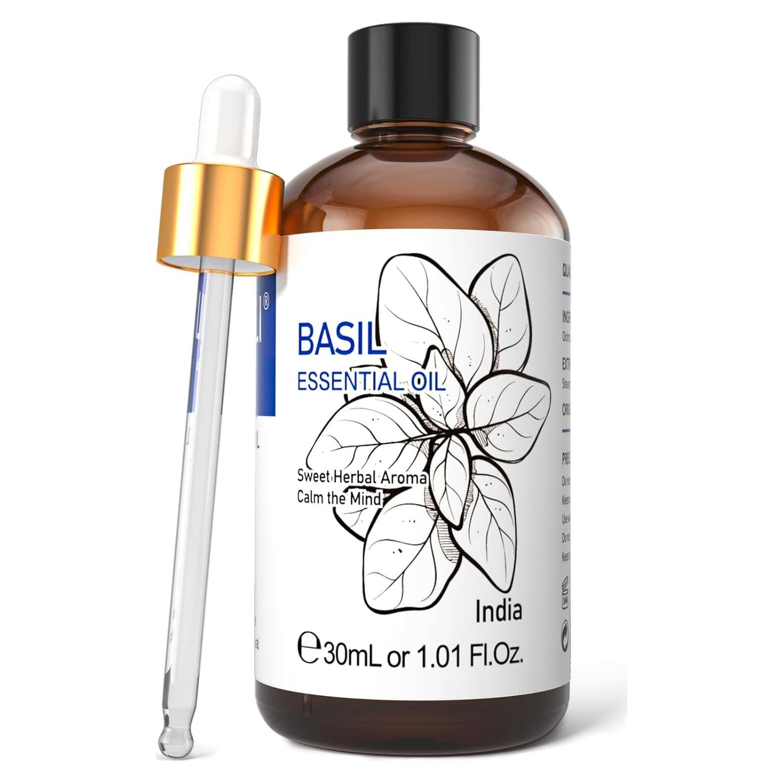 Aceite Esencial de Albahaca HIQILI 30ml 100% Puro y Sin Diluir