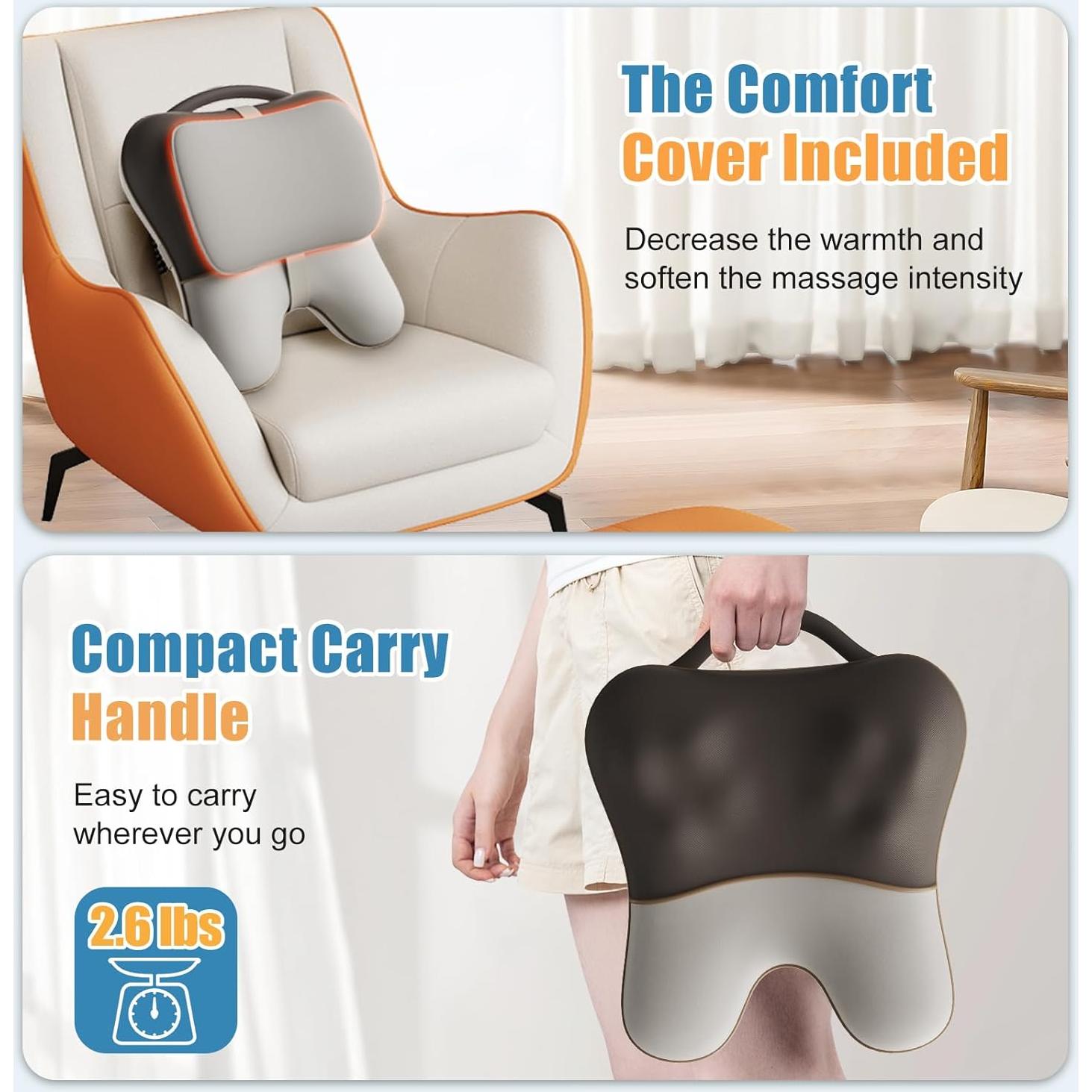 Masajeador de Espalda Comrelax HY-3417 con Calor y 8 Nodos