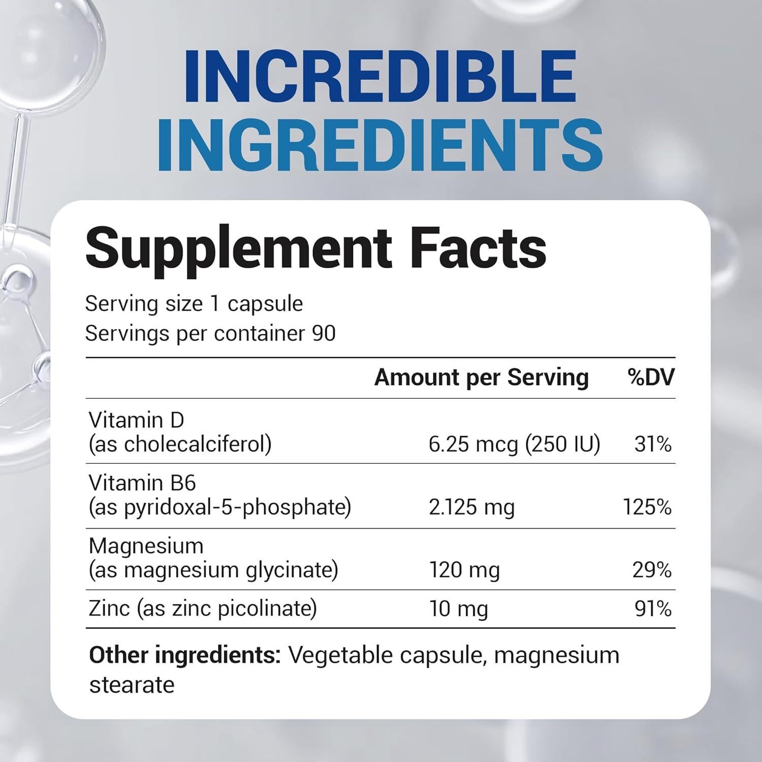 Suplemento de Magnesio Glicinato Dr. Berg 90 Caps - Alivio Estrés