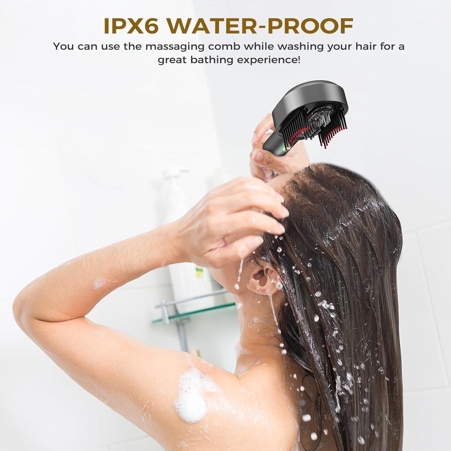 Masajeador de cuero cabelludo Clemas 2 en 1 a prueba de agua