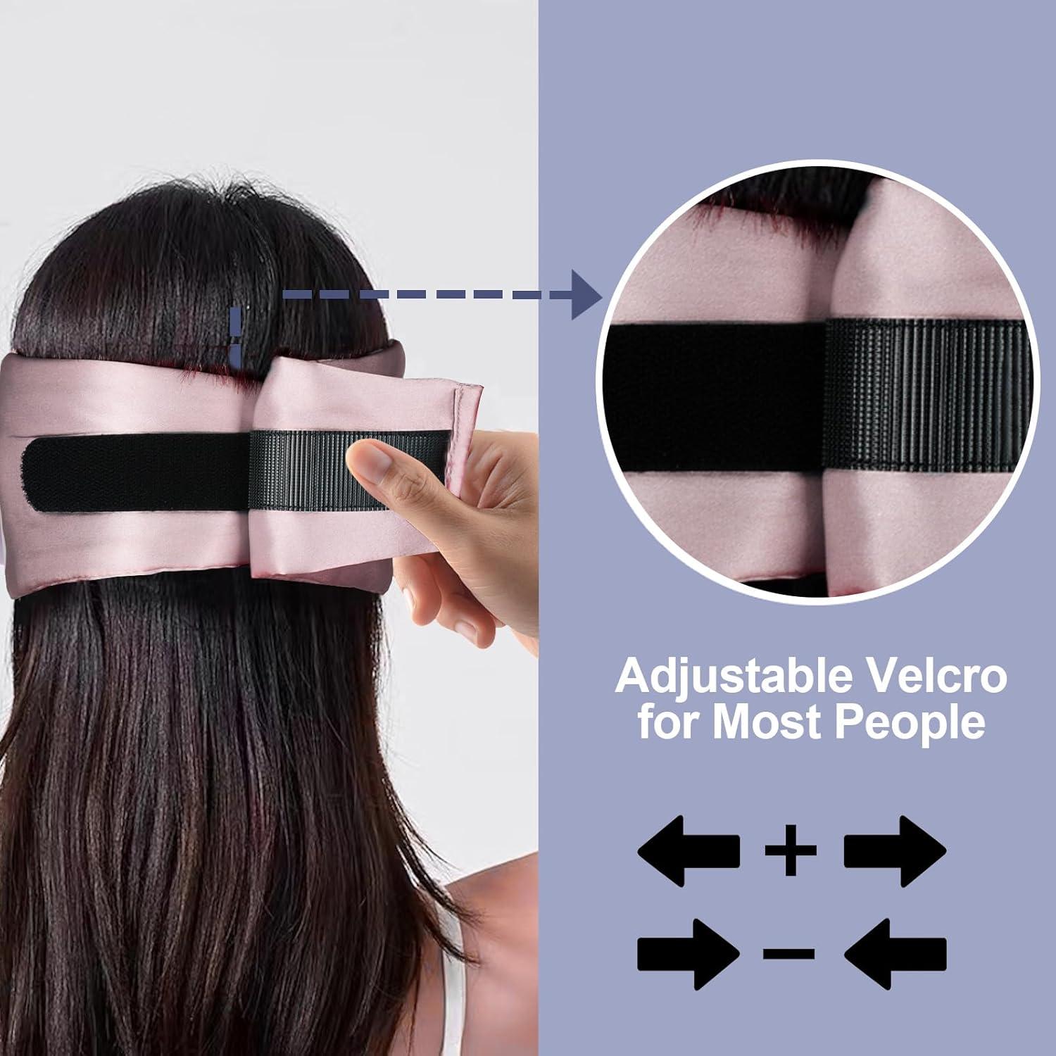 Máscara de Sueño de Seda de Morera Dempors Rosa Ajustable