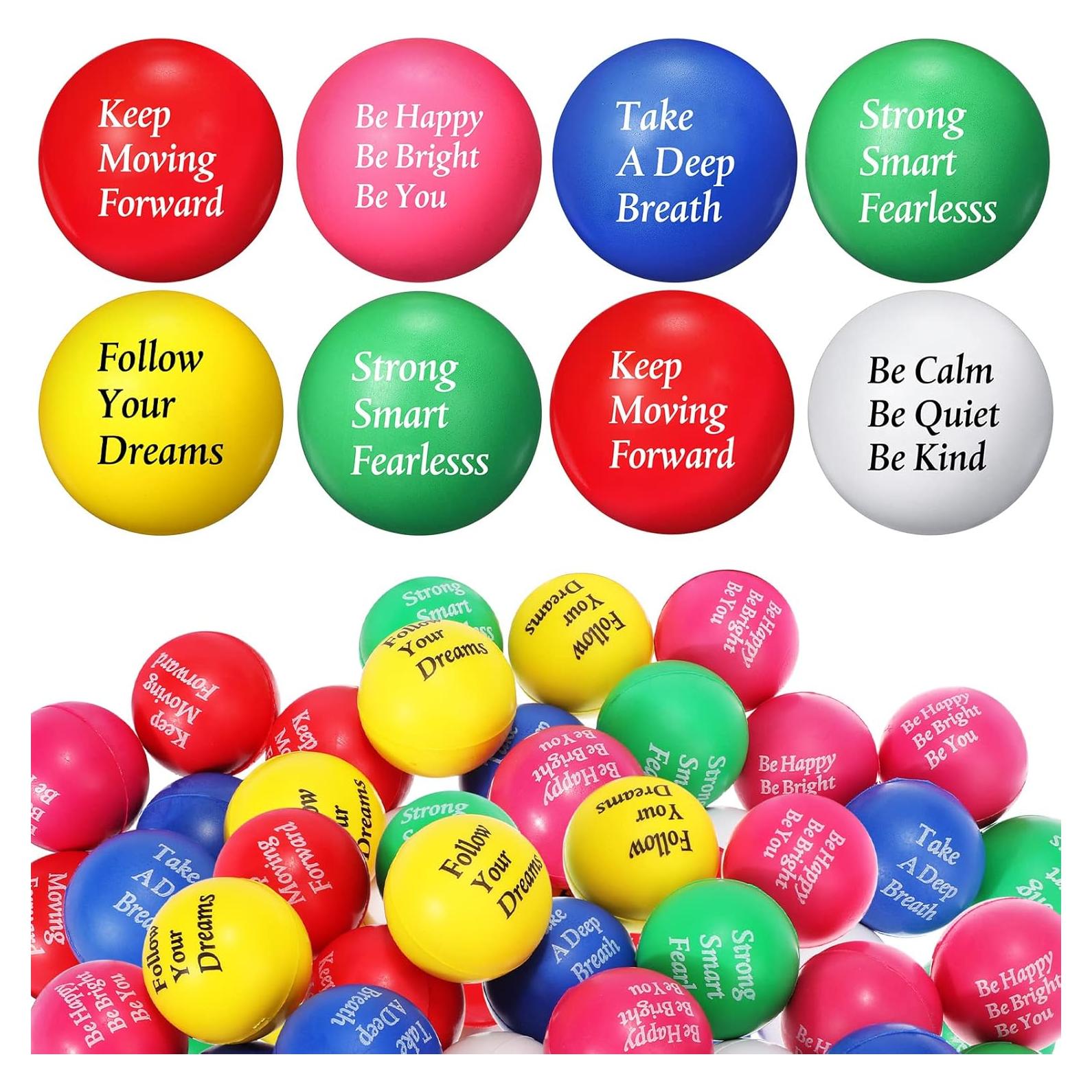 Pelotas de Estrés Motivacionales Aoriher 36 Pcs Coloridas 4 cm