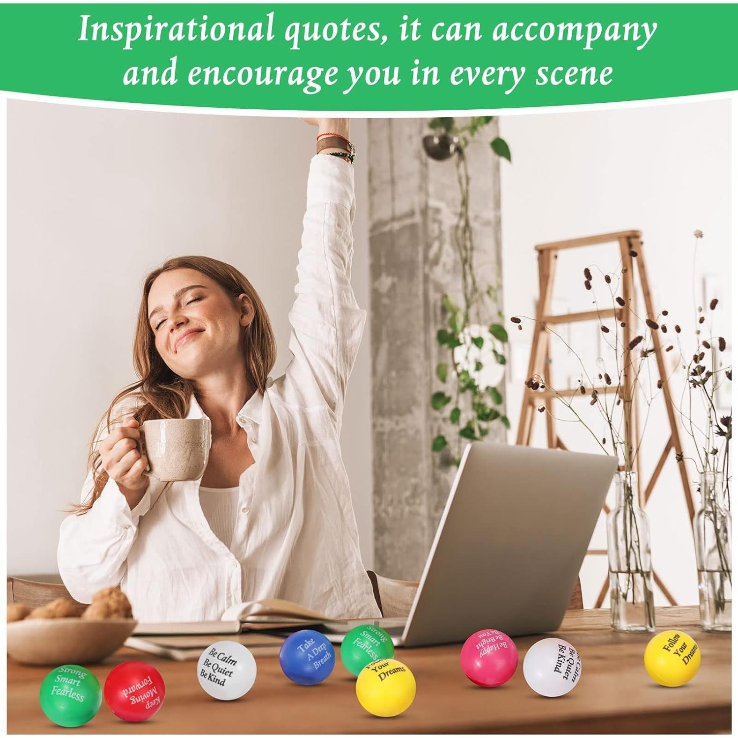 Pelotas de Estrés Motivacionales Aoriher 36 Pcs Coloridas 4 cm