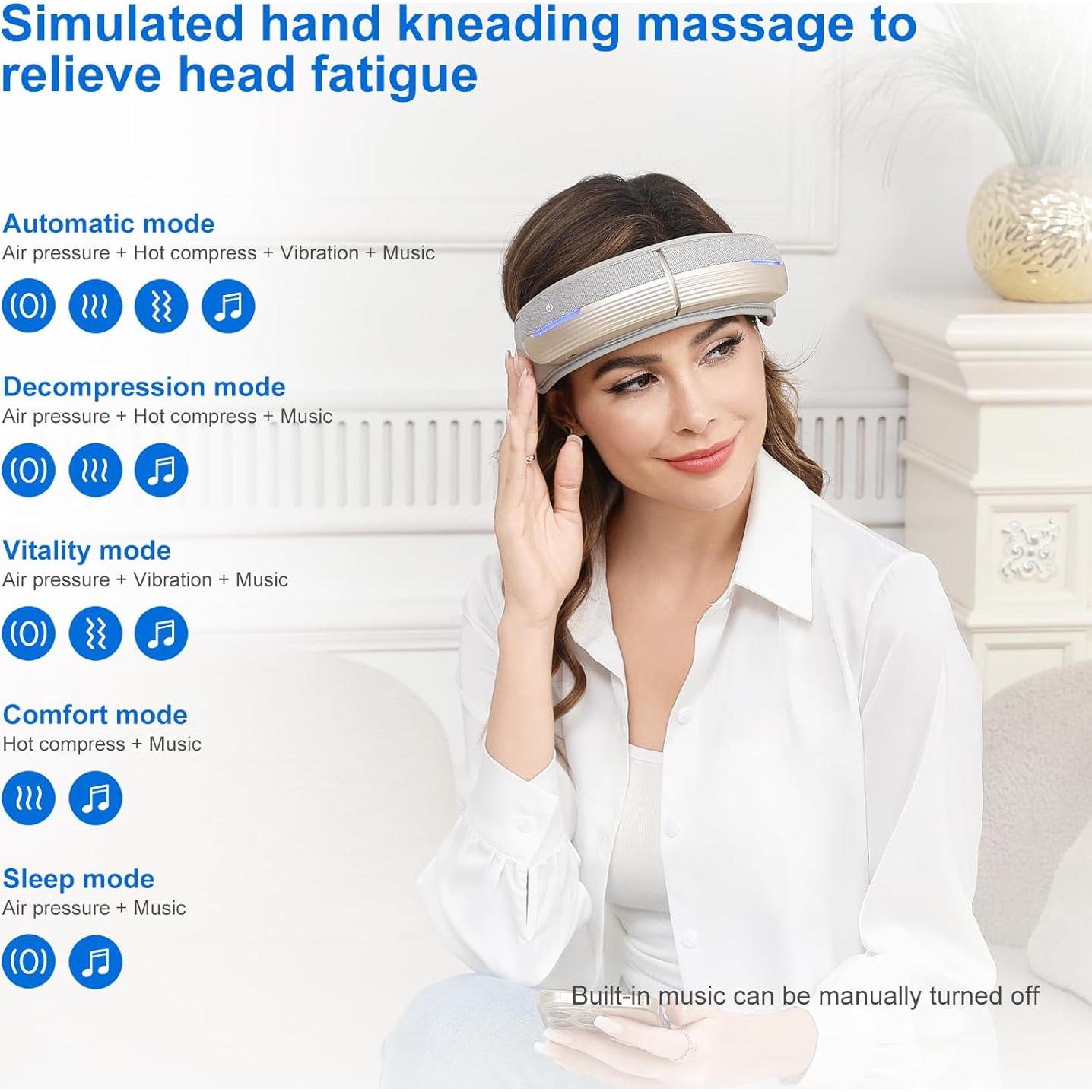 Masajeador de Cabeza Eléctrico HMMSYLVA 5 Modos y Calor