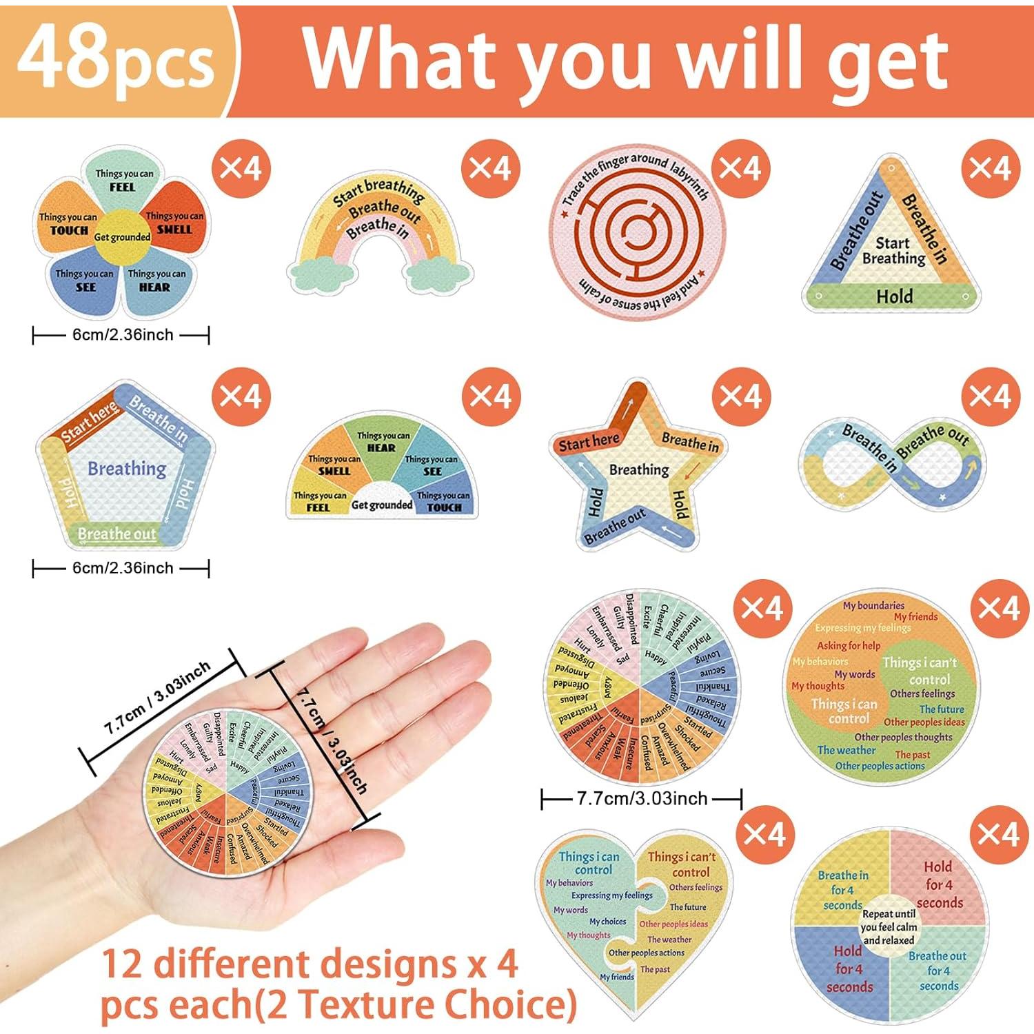 48 Stickers Sensitivos Reutilizables ZOIIWA Anti Estrés