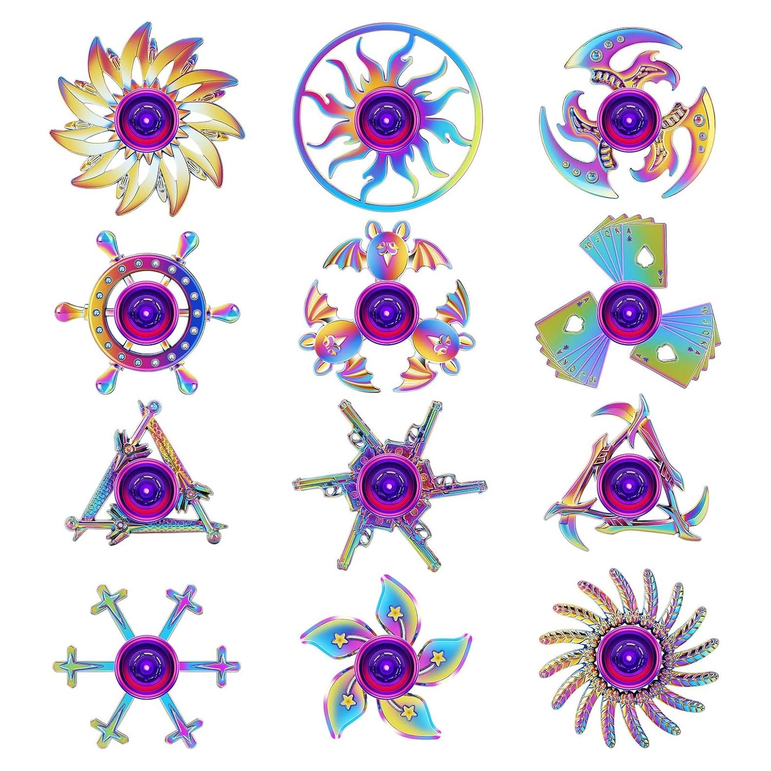 Paquete de 12 Spinners de Metal Aliviadores de Estrés YWRZ