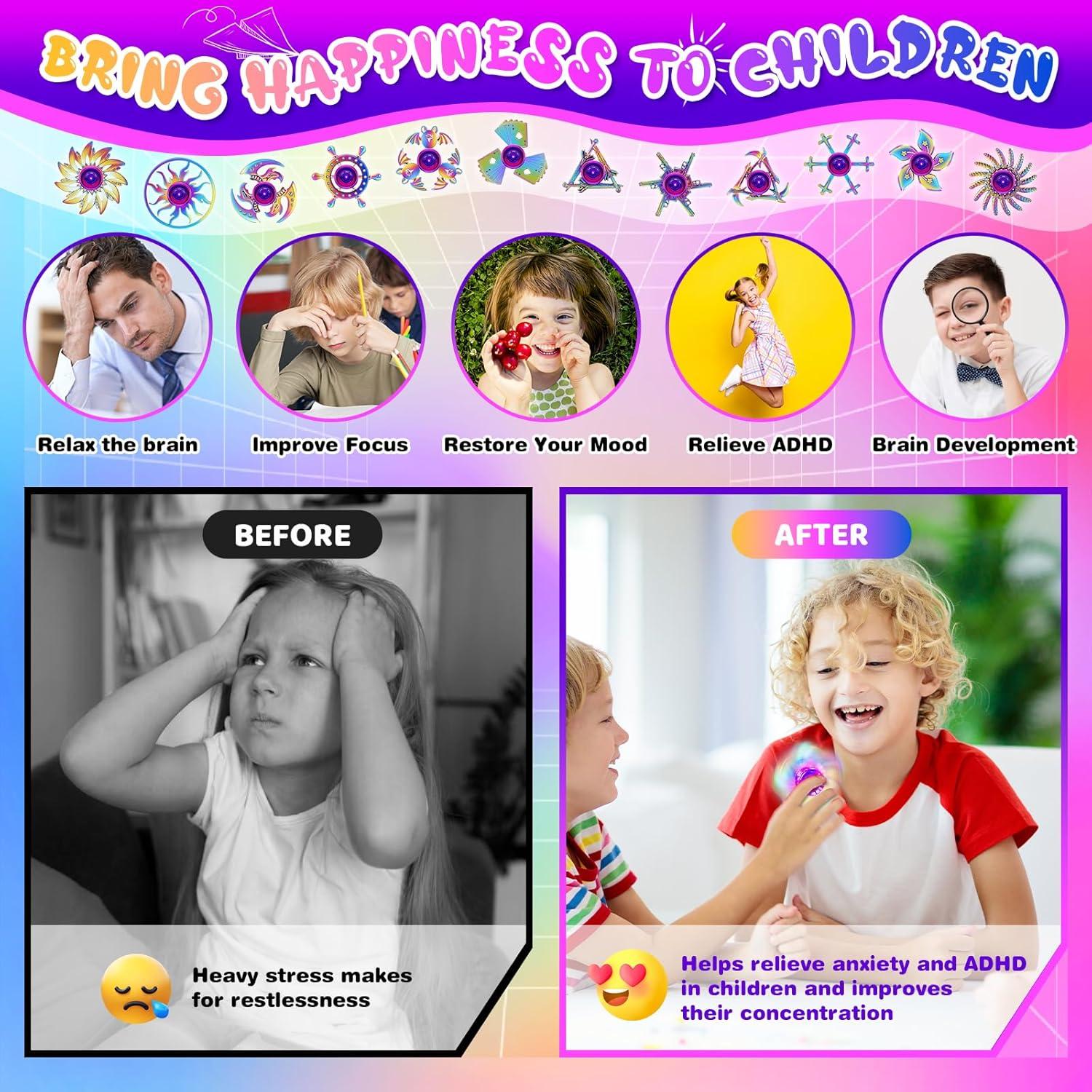 Paquete de 12 Spinners de Metal Aliviadores de Estrés YWRZ