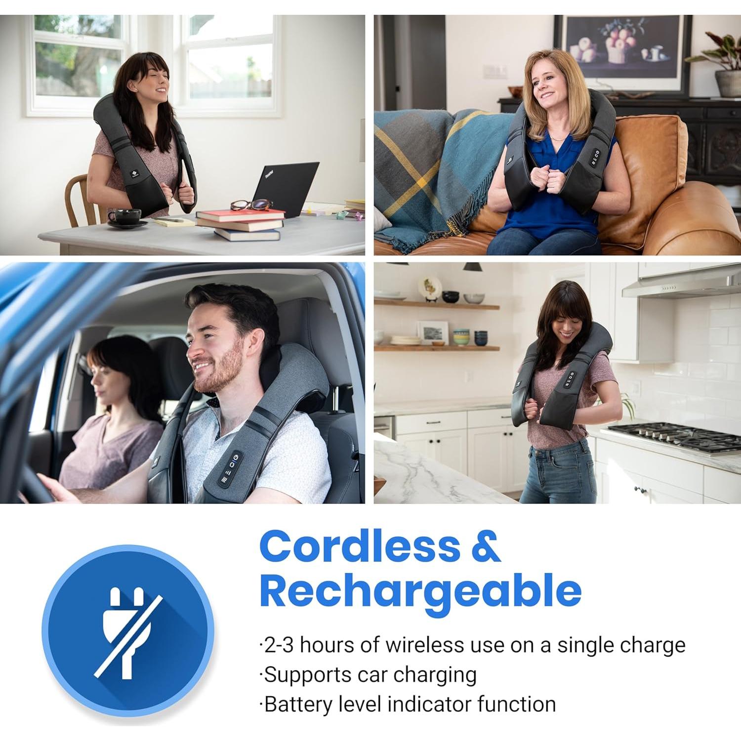 Masajeador de Cuello Inalámbrico Etekcity con Calor 8 Nodos