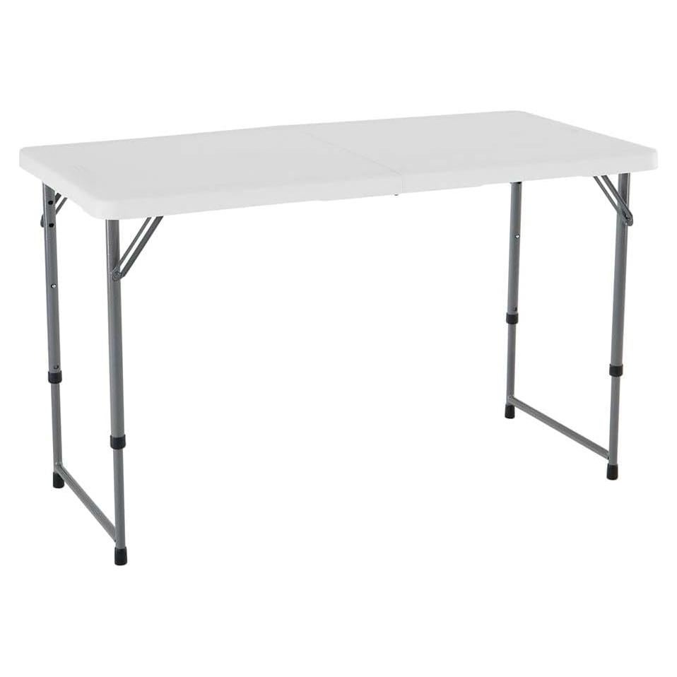 Lifetime Fold-in-Half Adjustable Folding Table, 4 Foot
