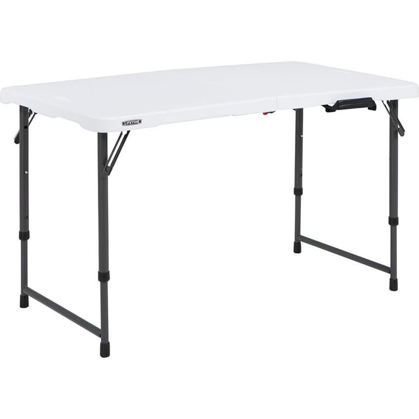 Lifetime Fold-in-Half Adjustable Folding Table, 4 Foot
