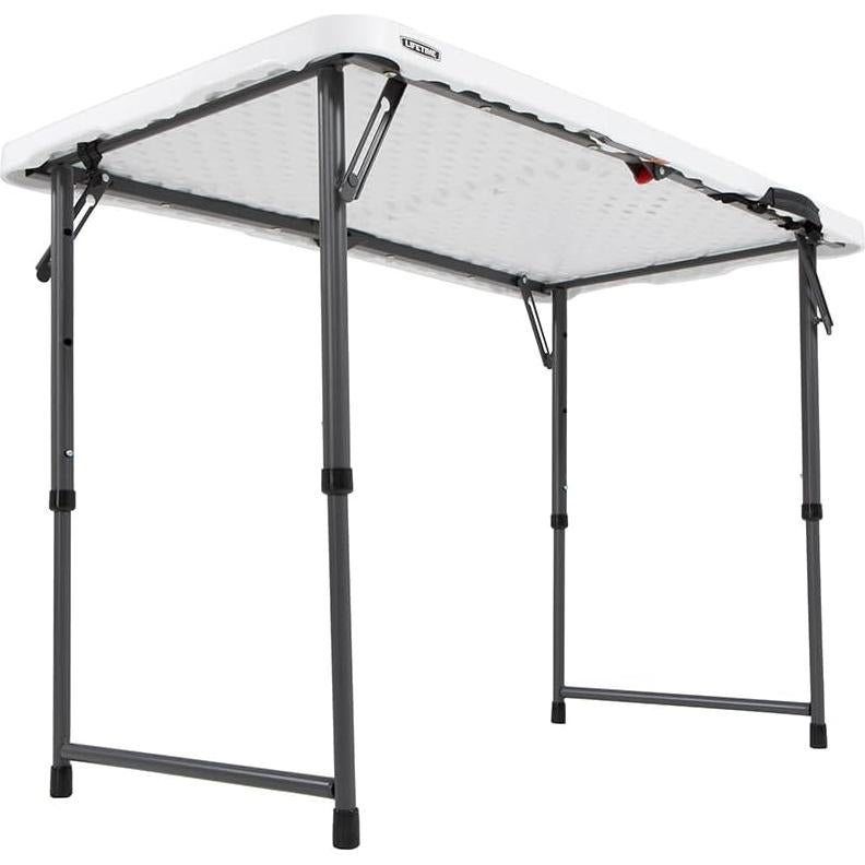 Lifetime Fold-in-Half Adjustable Folding Table, 4 Foot