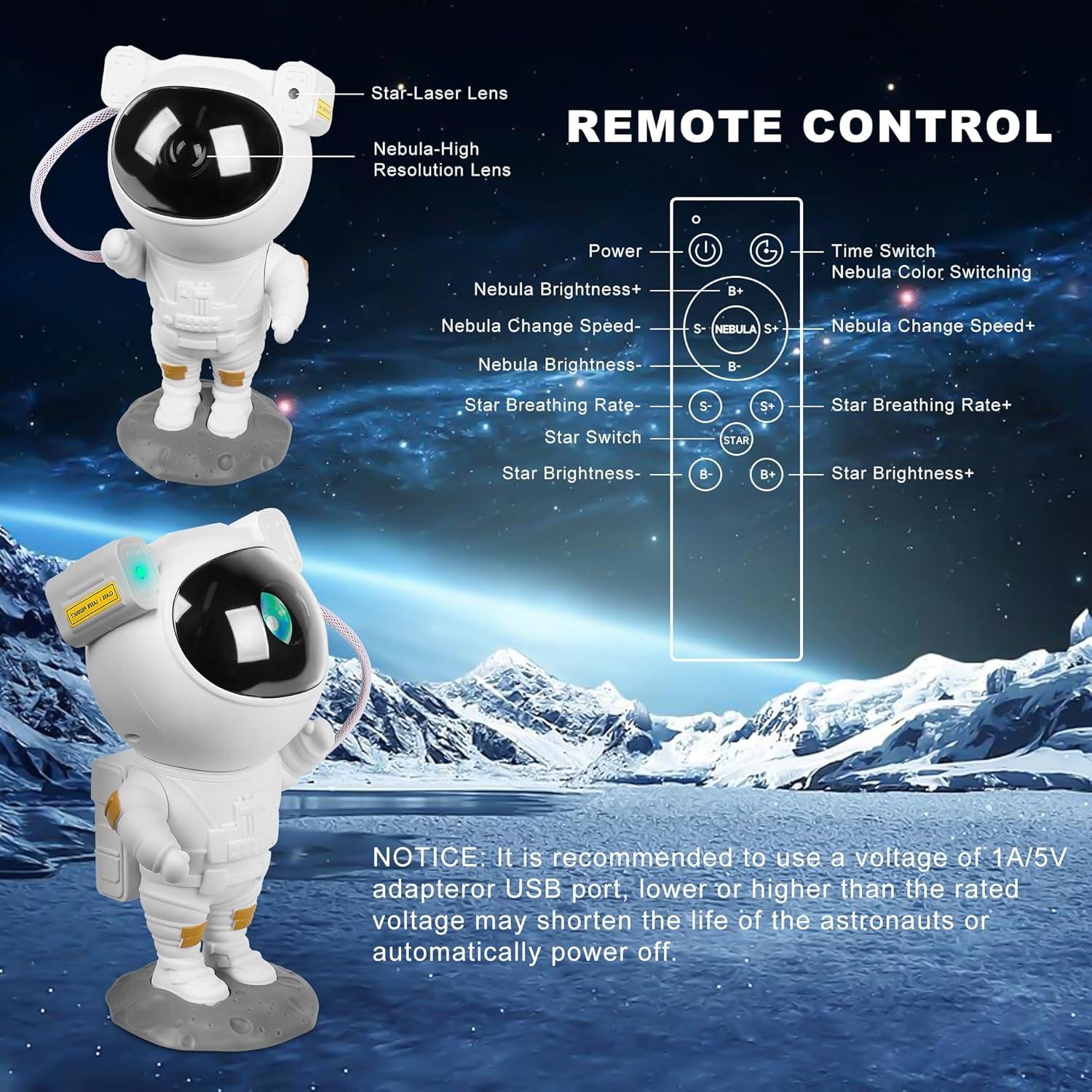 Proyector de Estrellas WHD Astronauta con Control Remoto 21.5cm