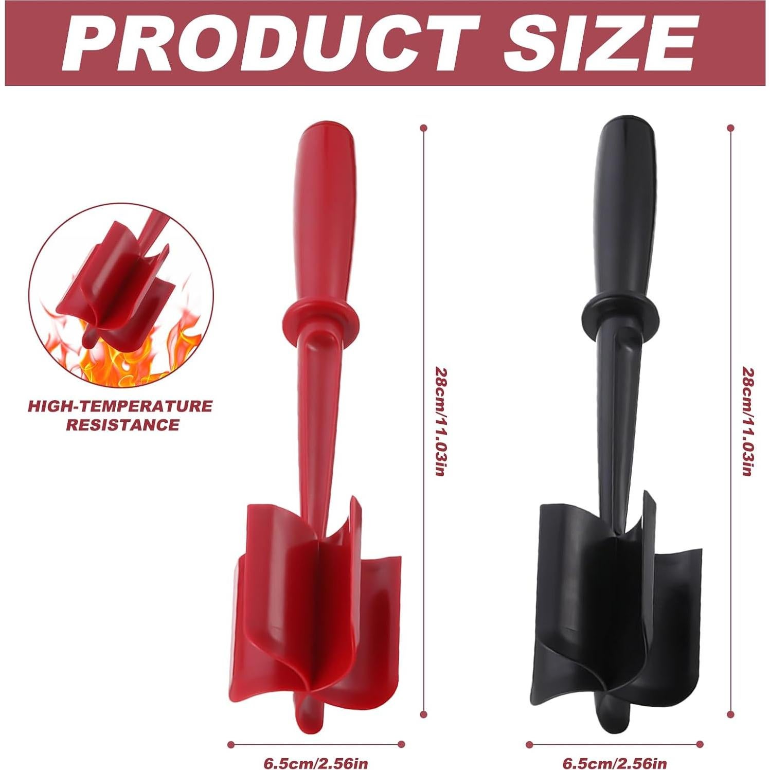 2pc Meat Chopper, Heat Resistant Meat Masher, 5 Curve Blade Hamburger Chopper, Nylon Ground Beef Smasher, Send Goods from Local Warehouse