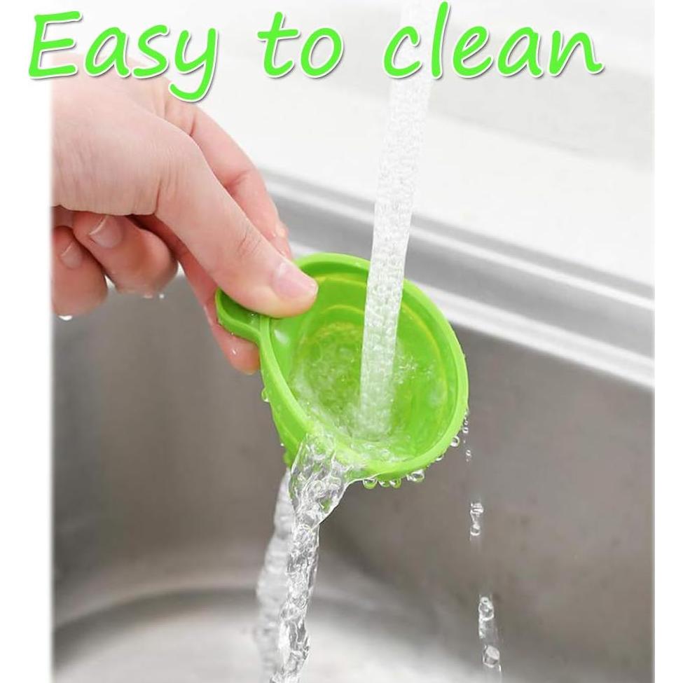 Juego de 3 embudos colapsables de silicona Winlauyet verde