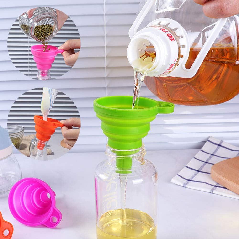 Juego de 3 embudos colapsables de silicona Winlauyet verde