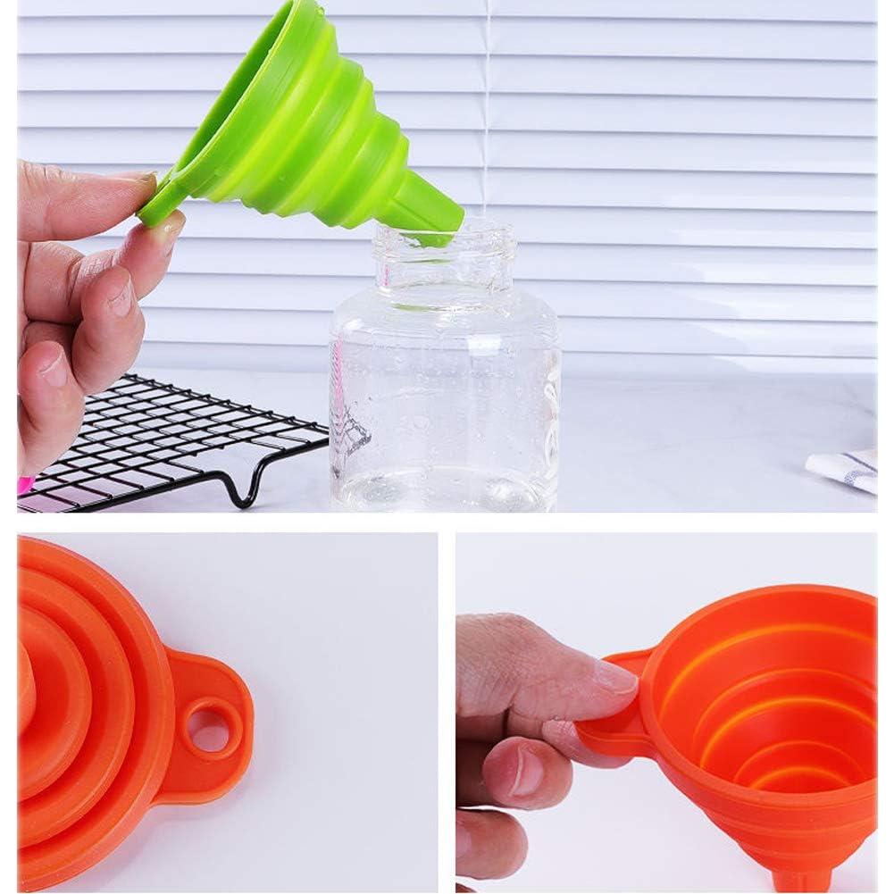 Juego de 3 embudos colapsables de silicona Winlauyet verde
