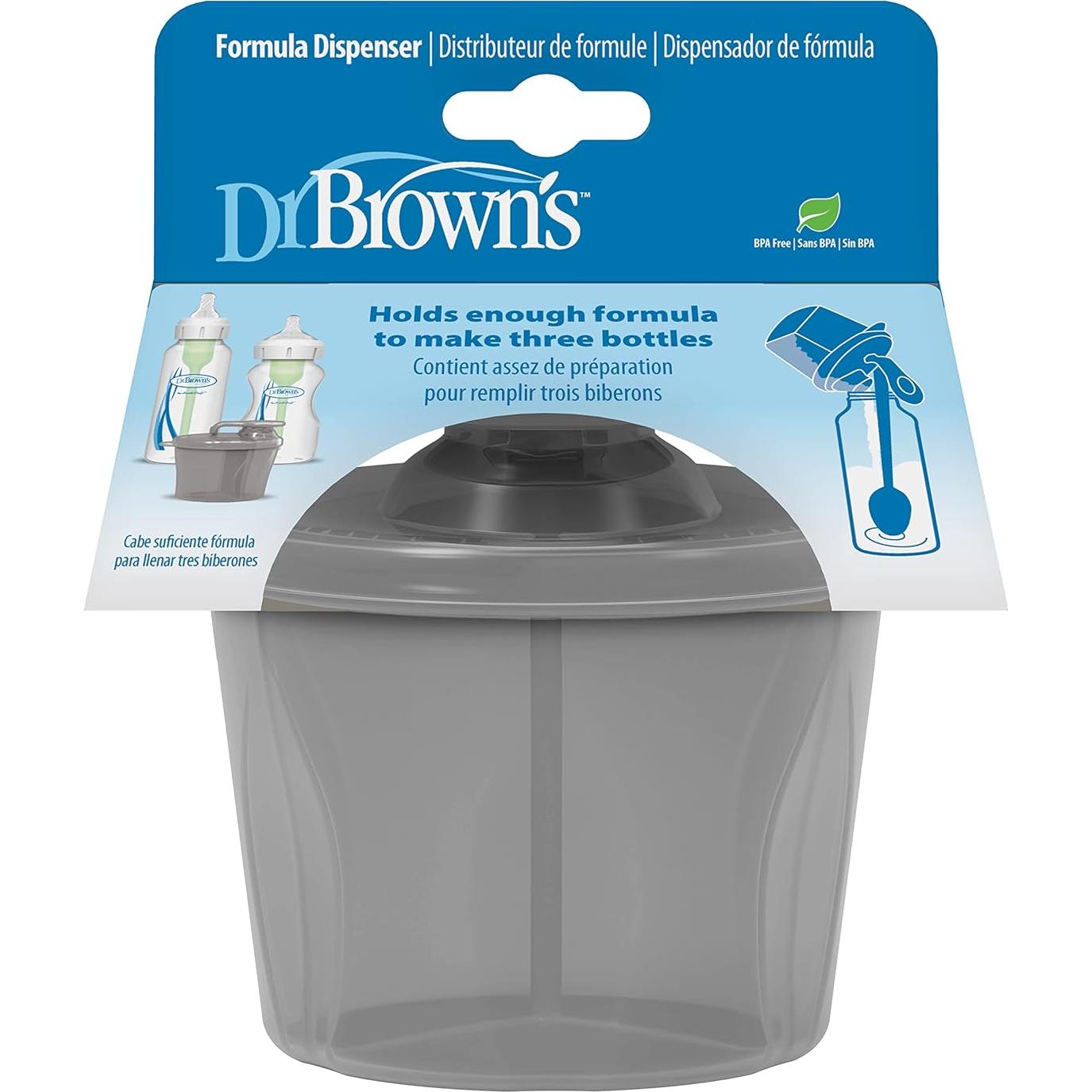 Dispensador de Fórmula para Bebés Dr. Brown Gris 3 Compartimentos