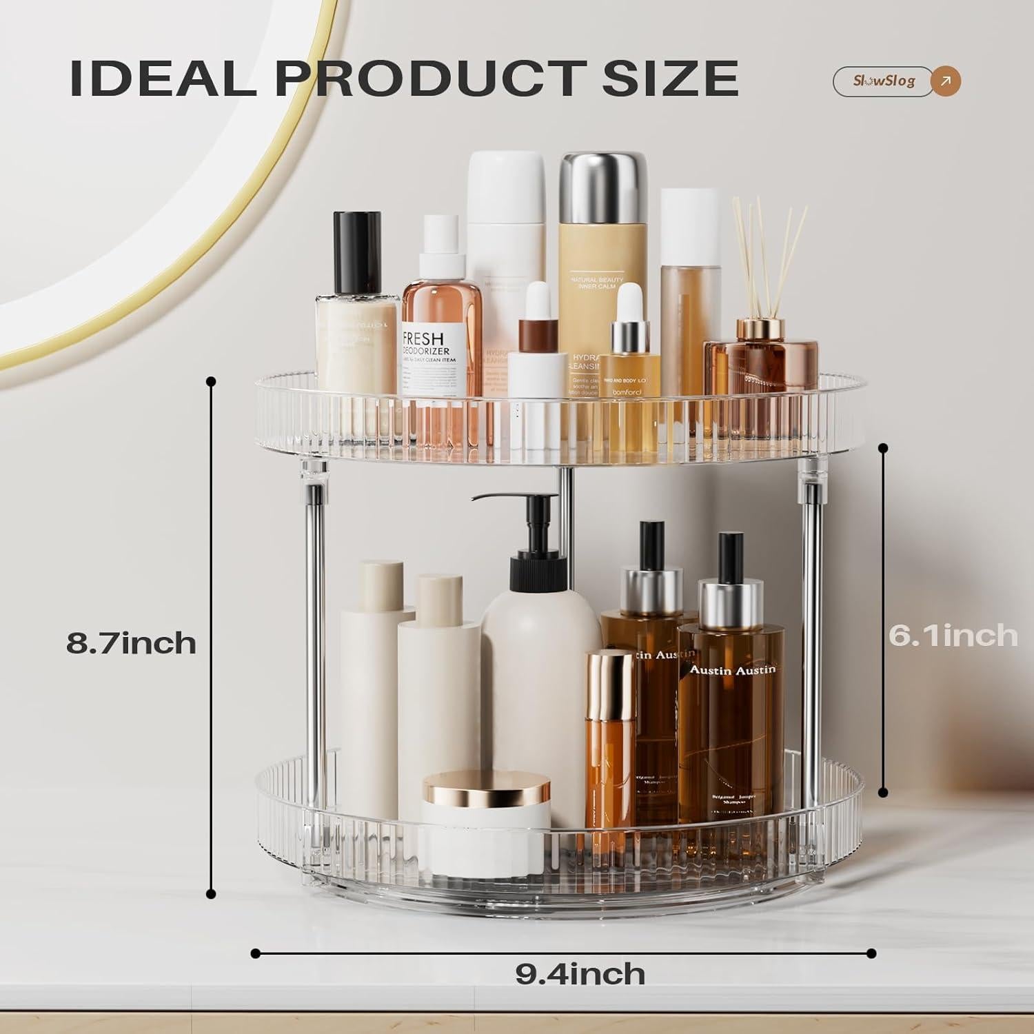 Organizador Lazy Susan 2 Niveles Slowslog 24.13 cm Transparente