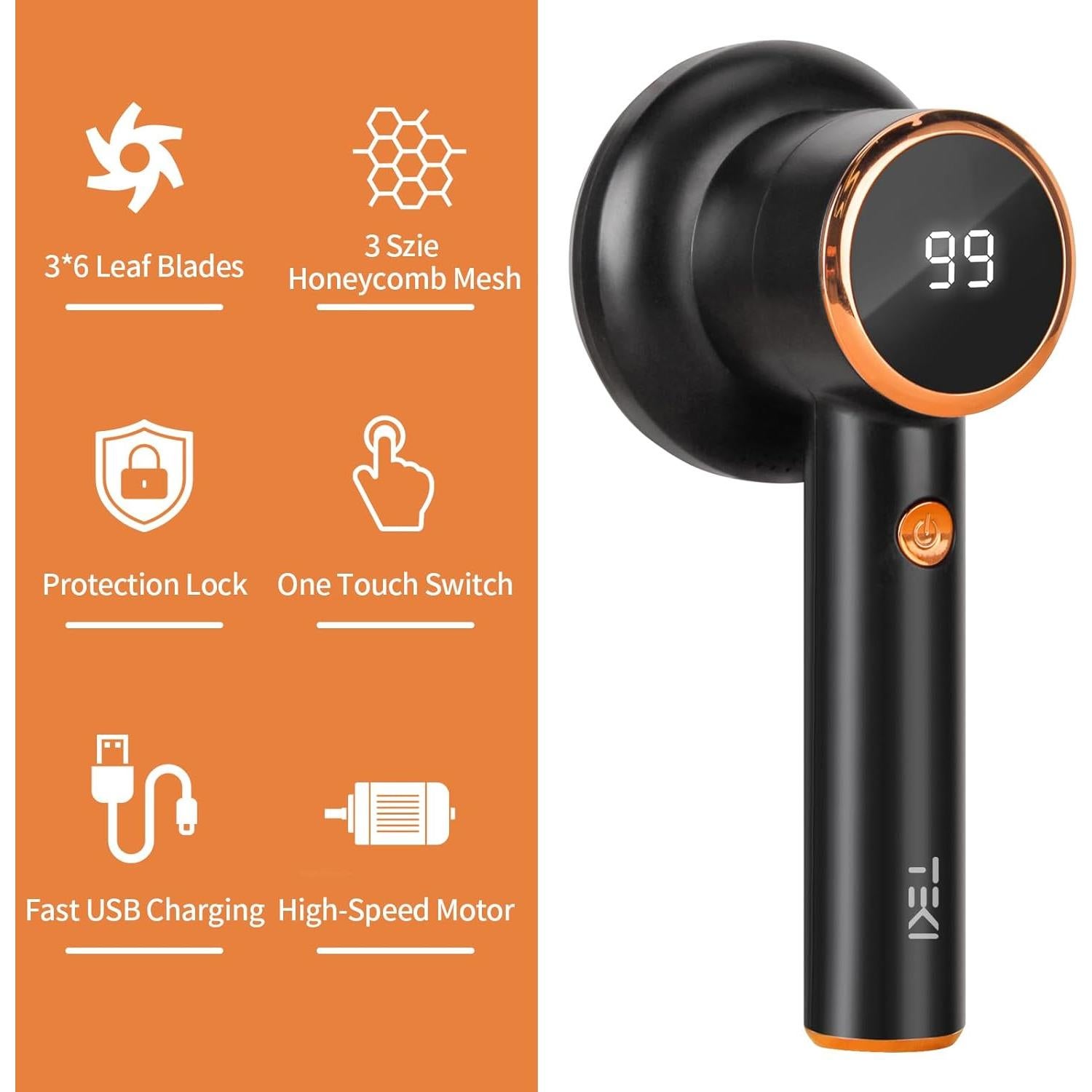 Quitapelusas eléctrico TEKI TKBX806B recargable USB 6 cuchillas