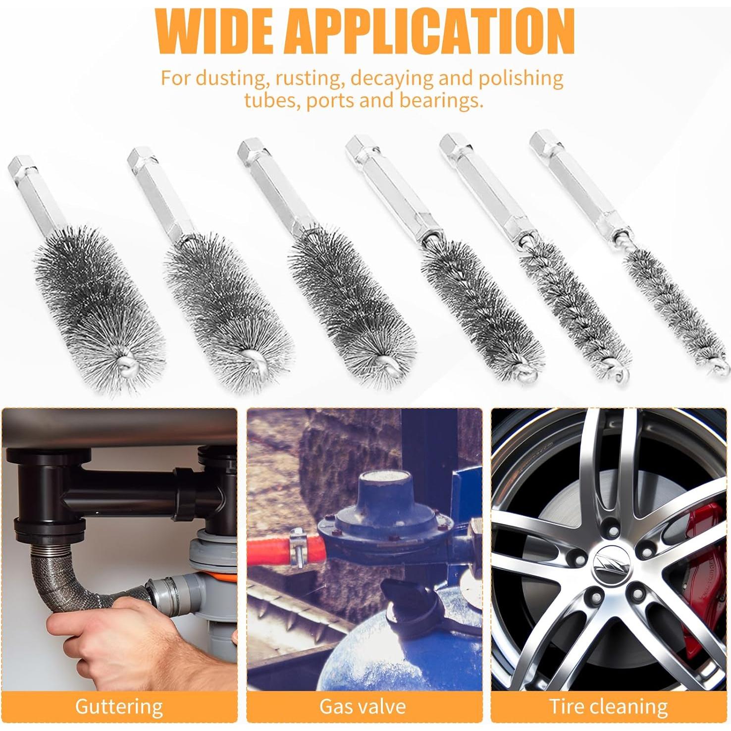 Juego de cepillos de limpieza AOKLIT 6 piezas acero inoxidable