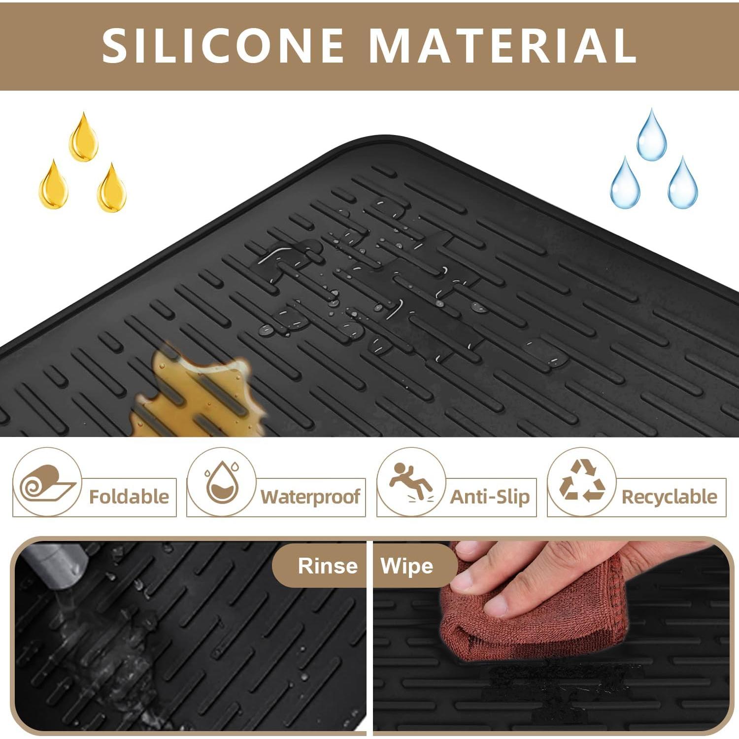 Tapete de Secado de Platos Golener Silicona 71x50 cm Negro