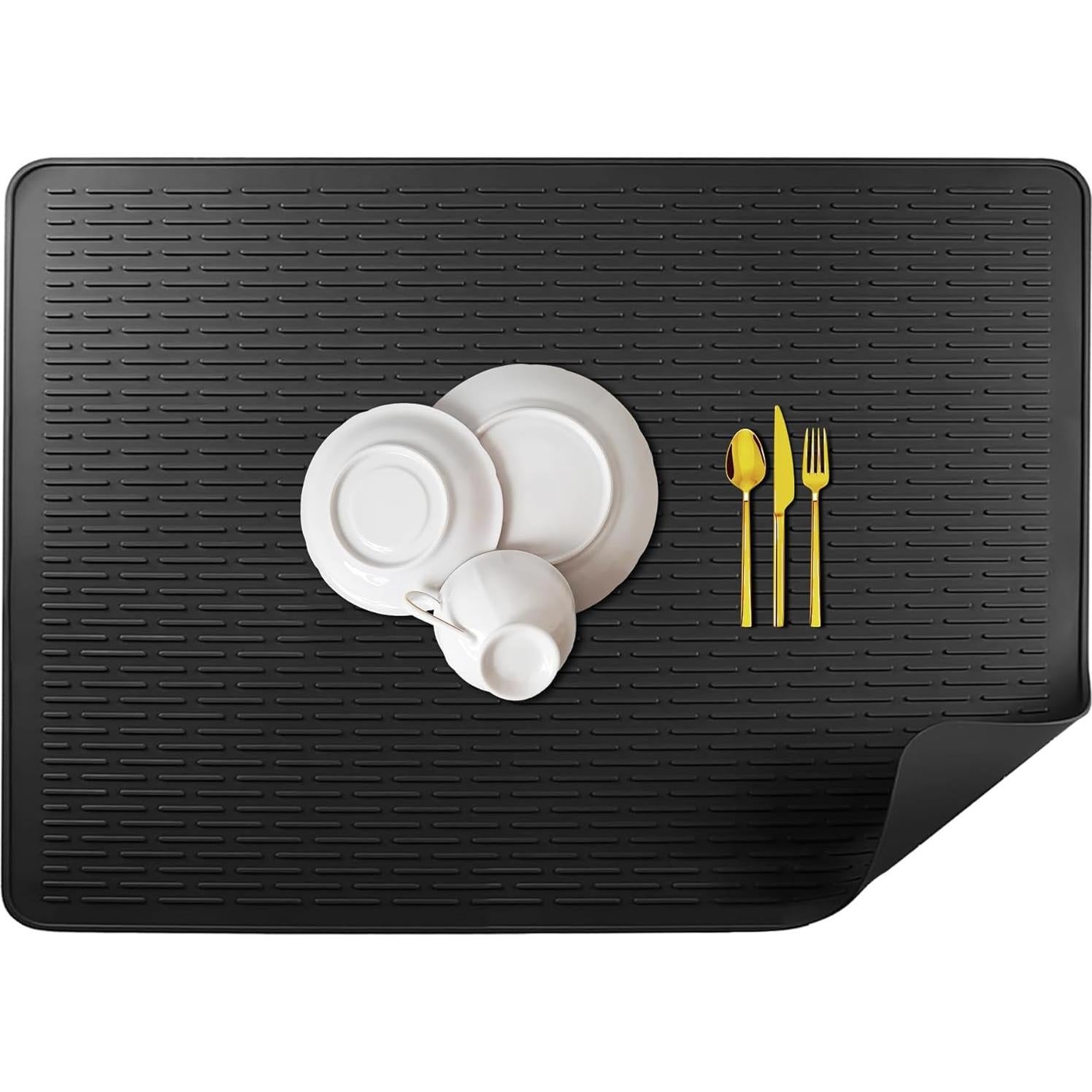 Tapete de Secado de Platos Golener Silicona 71x50 cm Negro
