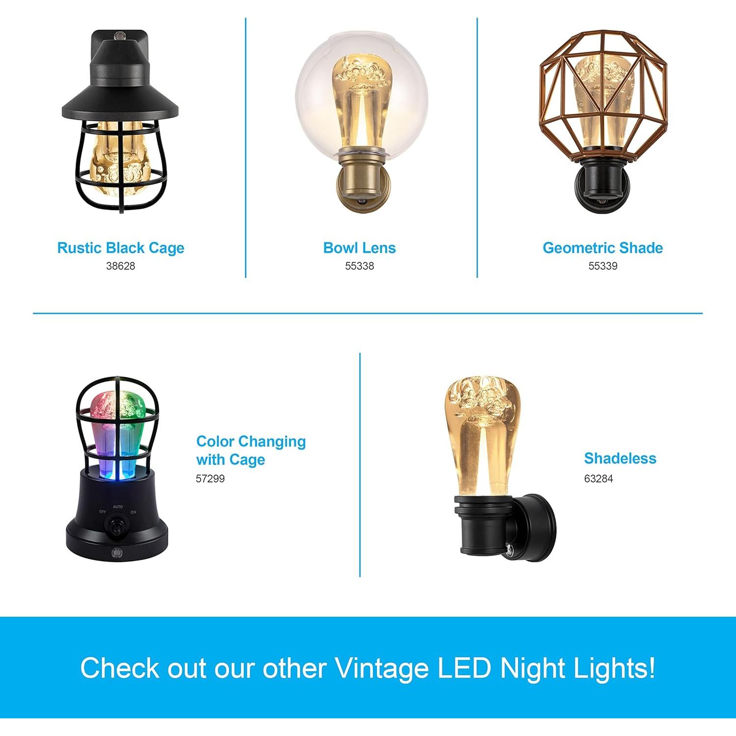 Luz Nocturna LED Vintage GE con Sensor Crepúsculo, 14 Lúmenes