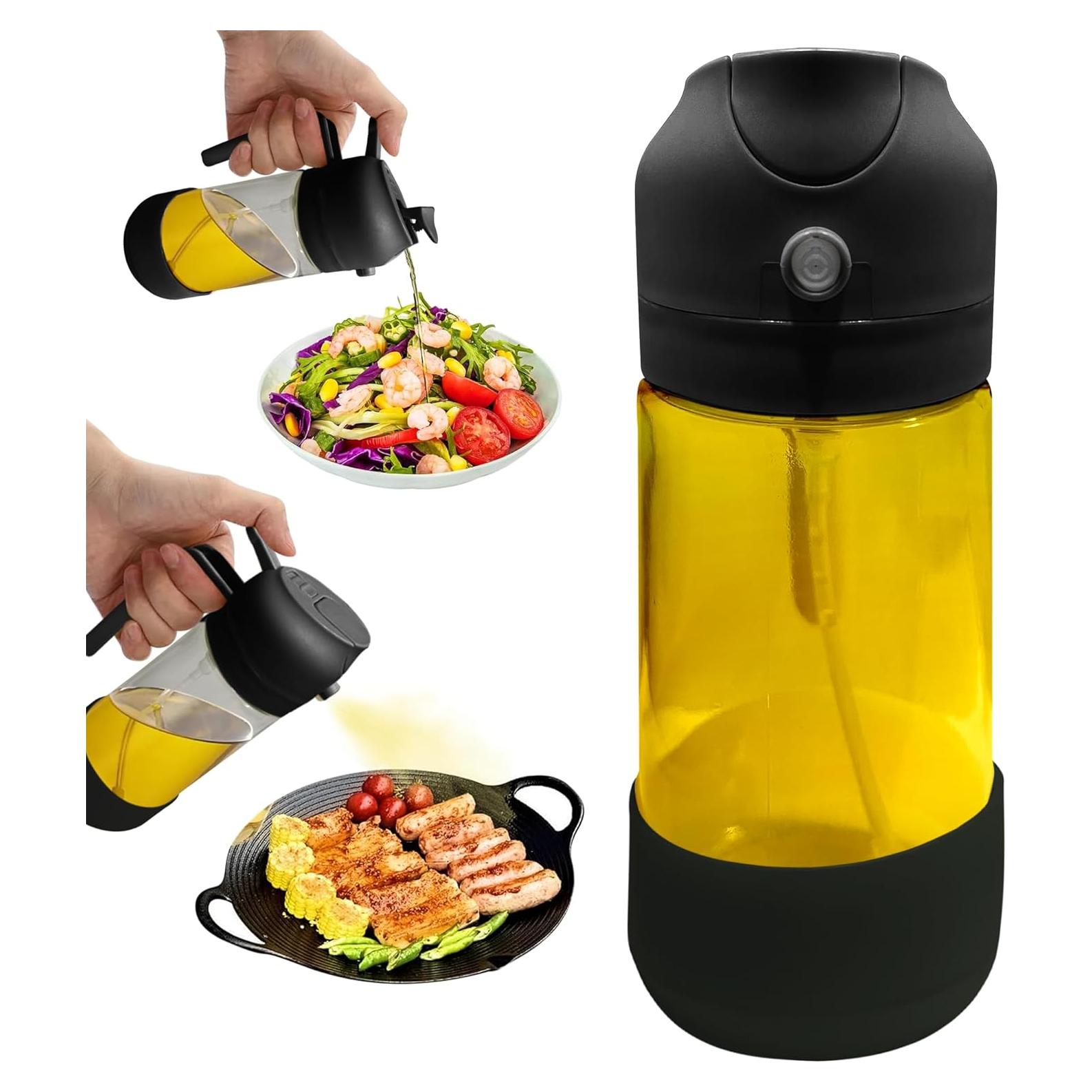 Botella de Spray de Aceite de Oliva MBO 470ml - Dispensador de Vidrio con Base de Silicona