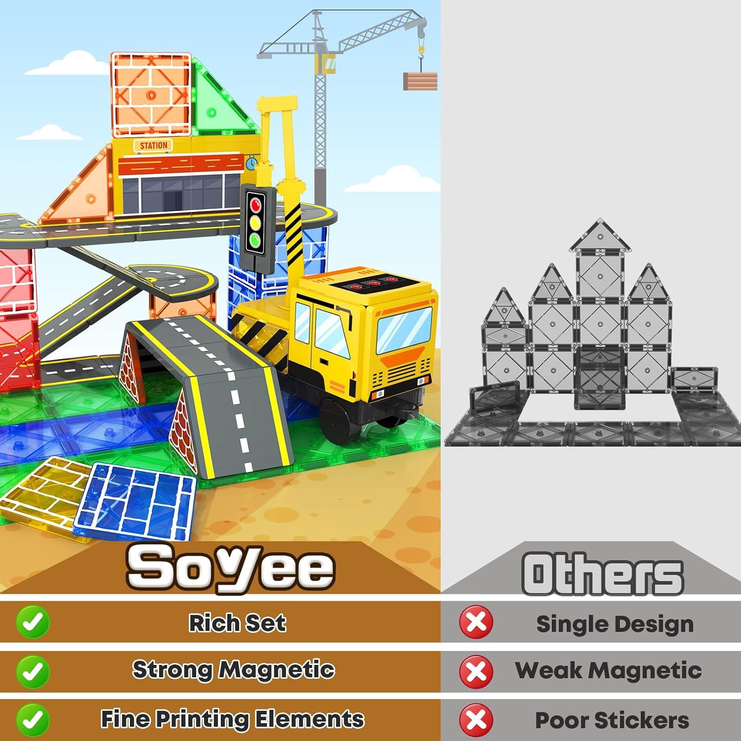 Juego de Construcción Magnético Soyee con 2 Grúas 1.52 kg