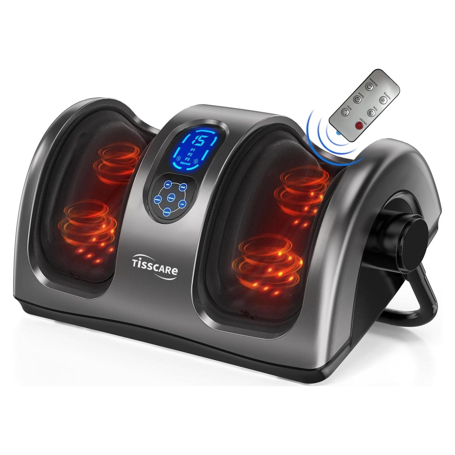 Masajeador de pies TISSCARE Shiatsu con calor y control remoto