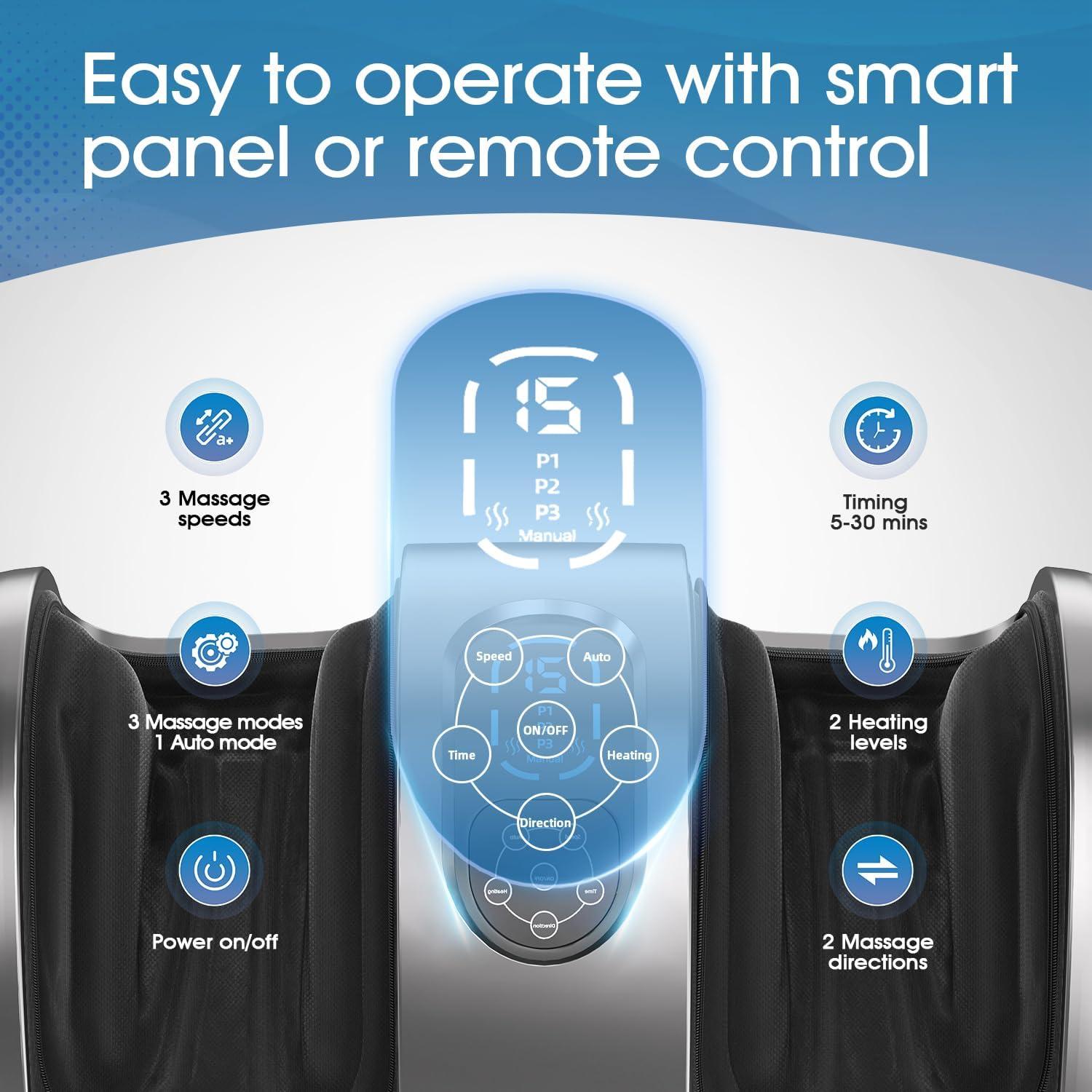 Masajeador de pies TISSCARE Shiatsu con calor y control remoto