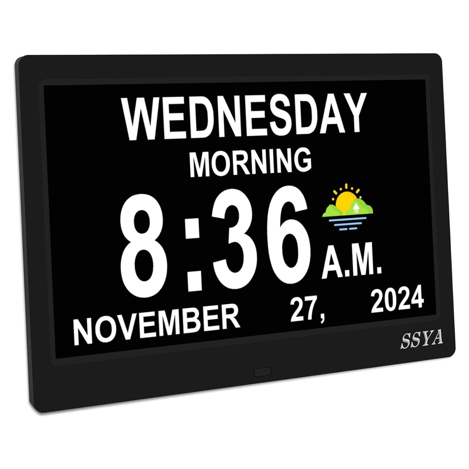 Reloj Digital Grande SSYA 11.5" para Mayores con Alarma