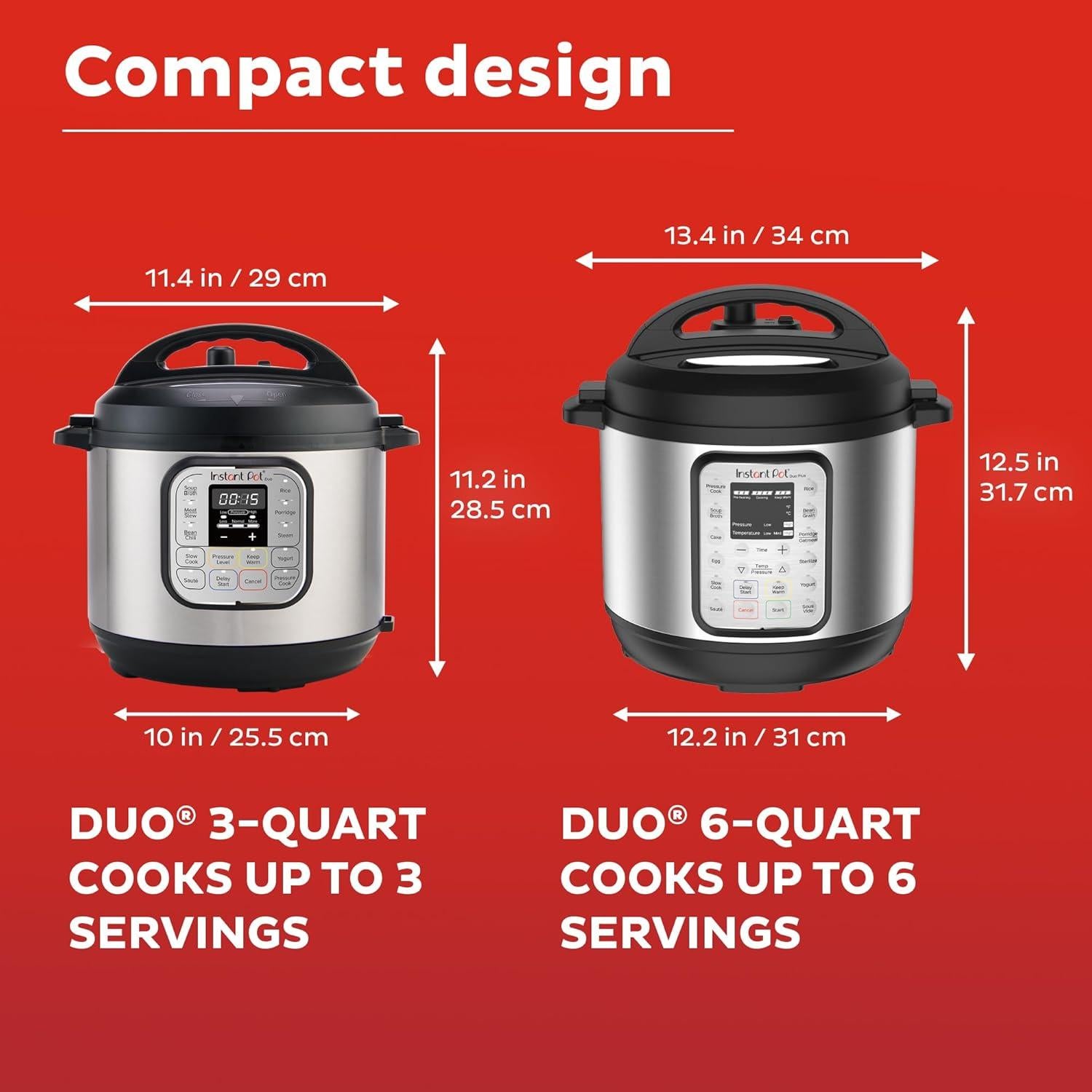 Olla de Presión Eléctrica Instant Pot Duo 3L 7-en-1 Acero Inoxidable