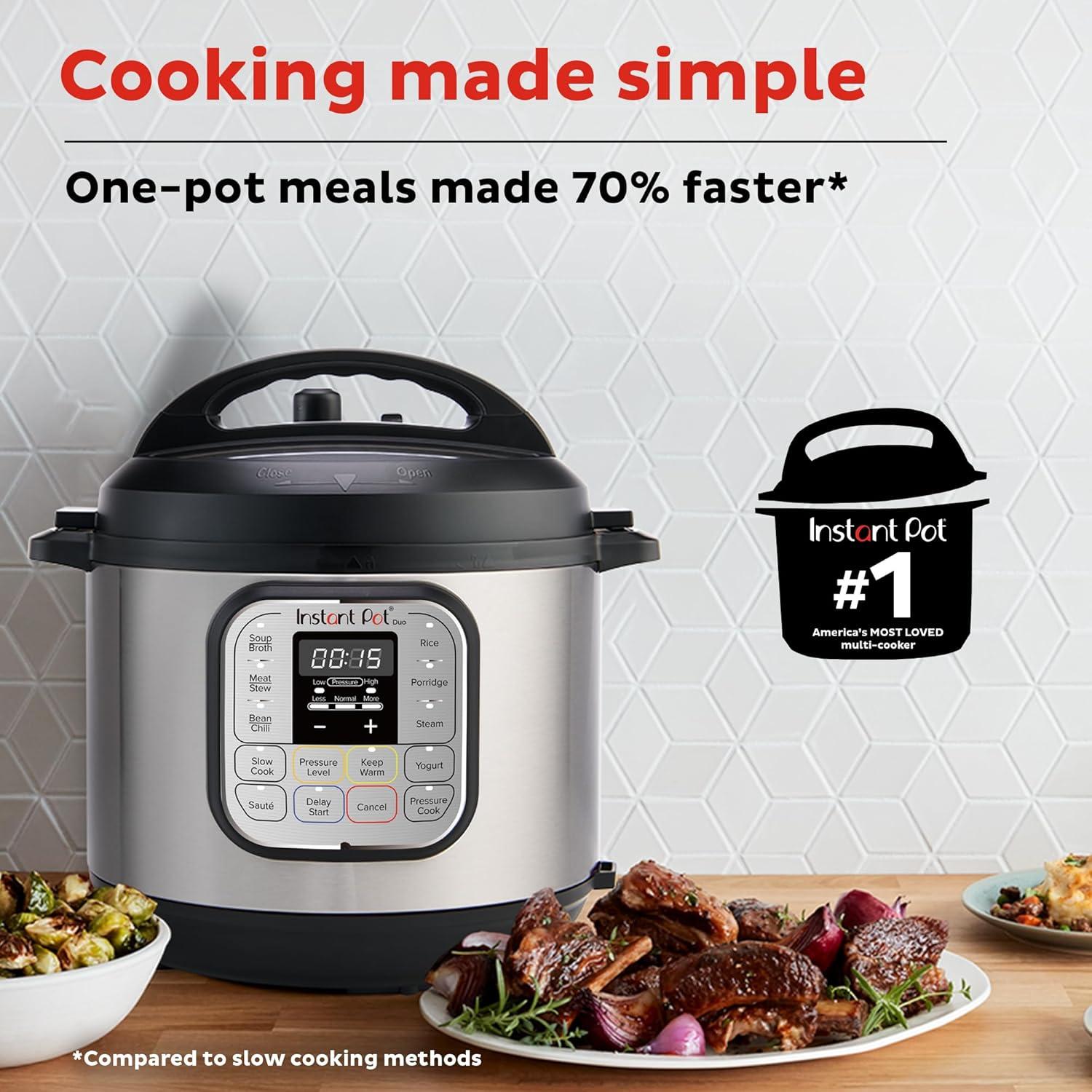 Olla de Presión Eléctrica Instant Pot Duo 3L 7-en-1 Acero Inoxidable