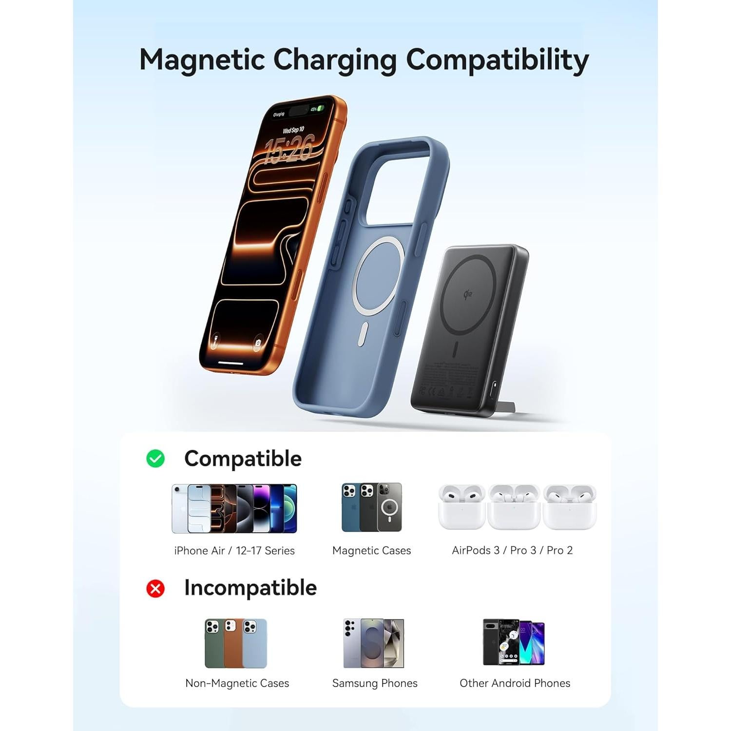 Cargador Portátil Magnético INIU 10000mAh 45W Carga Rápida