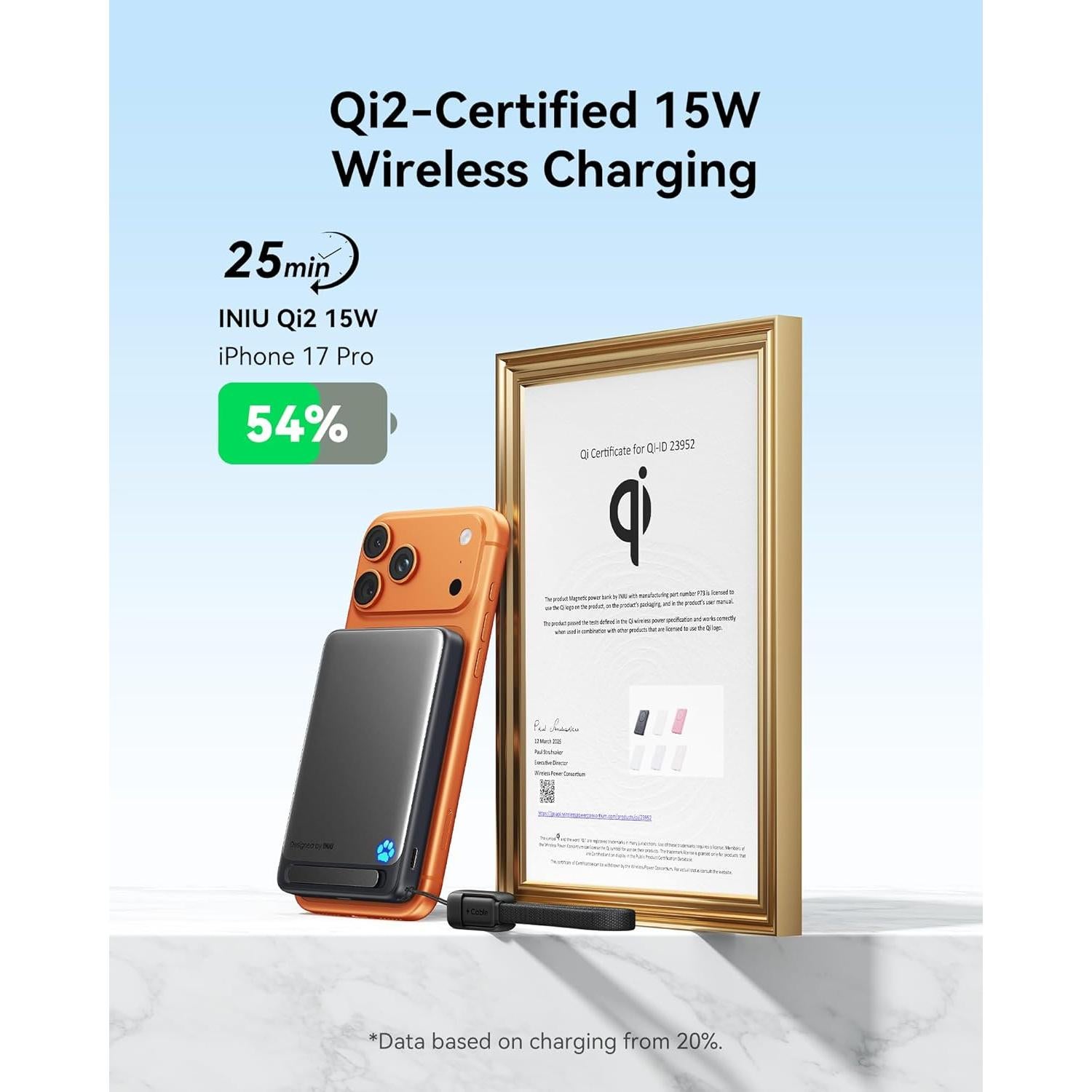 Cargador Portátil Magnético INIU 10000mAh 45W Carga Rápida