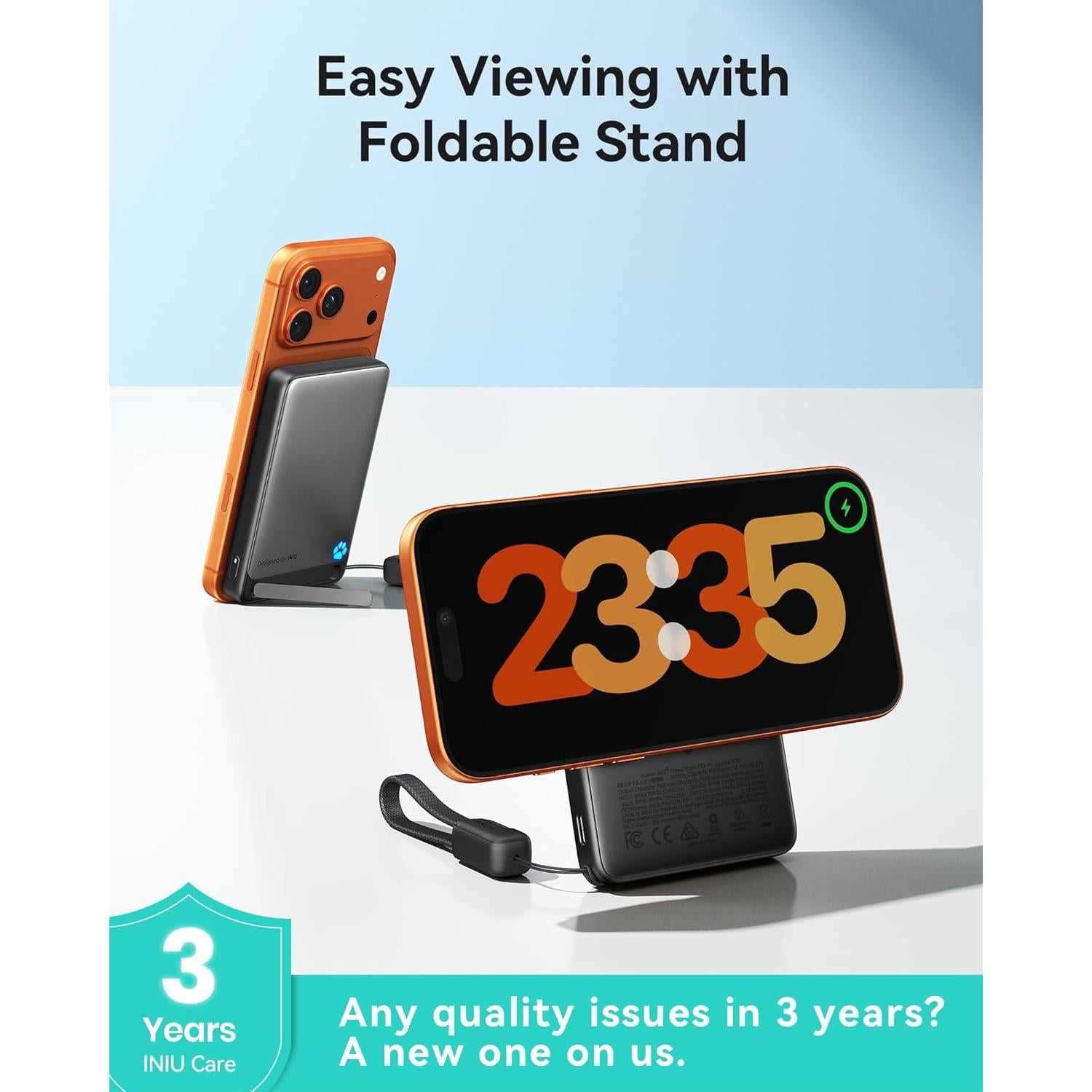 Cargador Portátil Magnético INIU 10000mAh 45W Carga Rápida