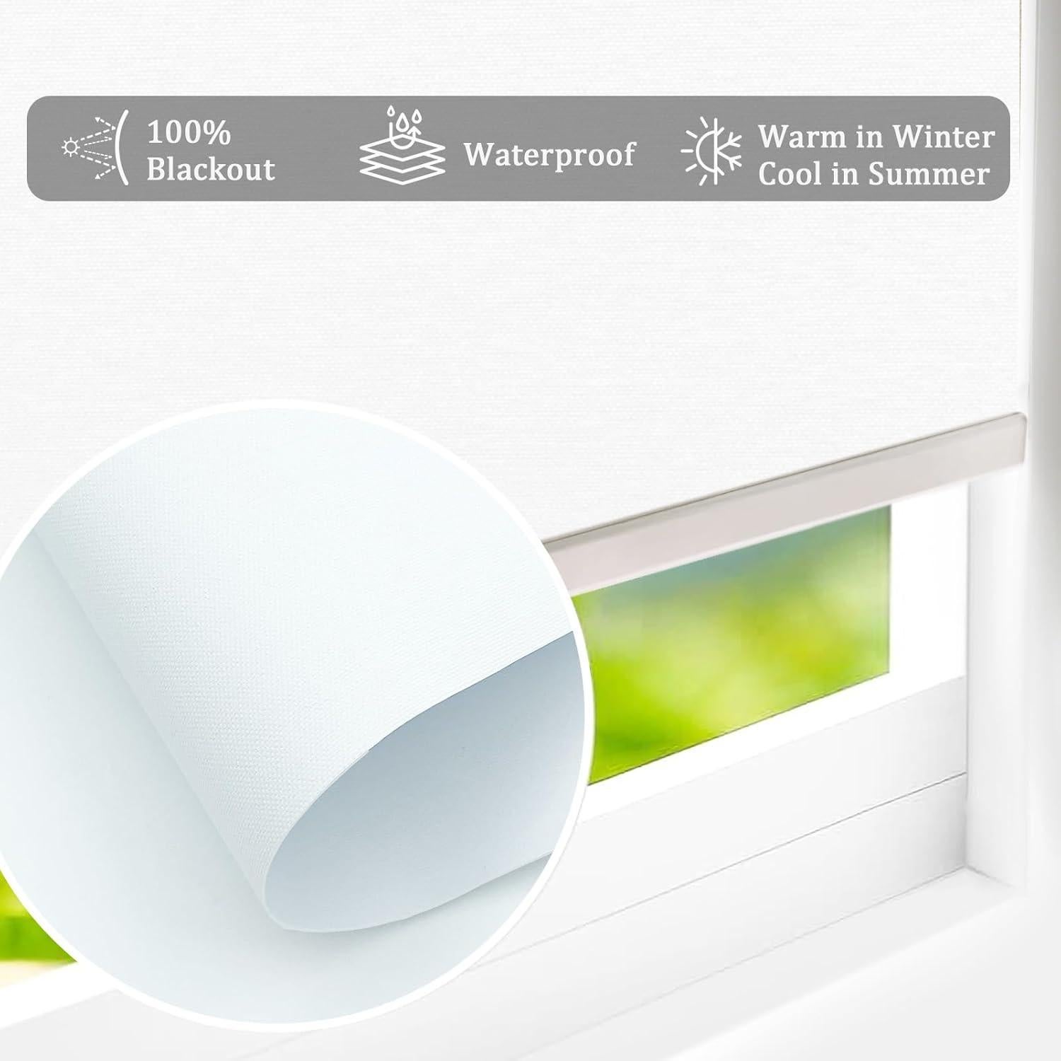 Motorized Blinds with Remote Smart Blackout Shades Electric Curtains Automatic Roller Blinds Shades for Indoor Windows Cordless with Alexa Google Home(Blackout Cream White,W20x H62)