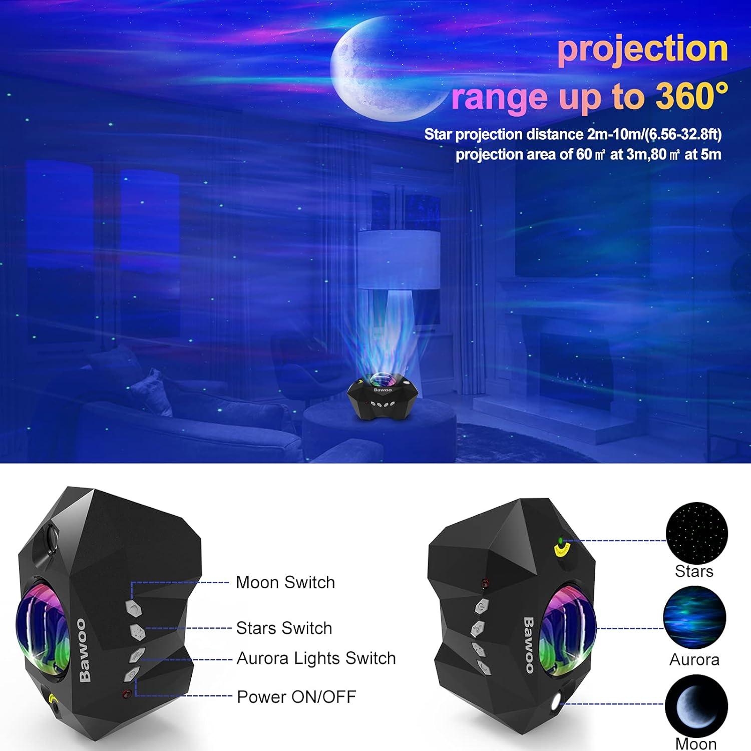 Proyector de Luz Estelar Bawoo AC6923 con Bluetooth y Control Remoto