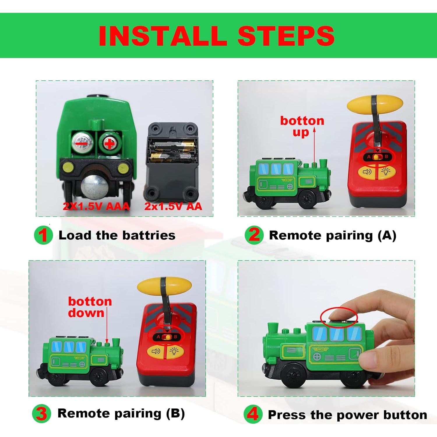 Juego de tren eléctrico HANQIANN con control remoto y luces