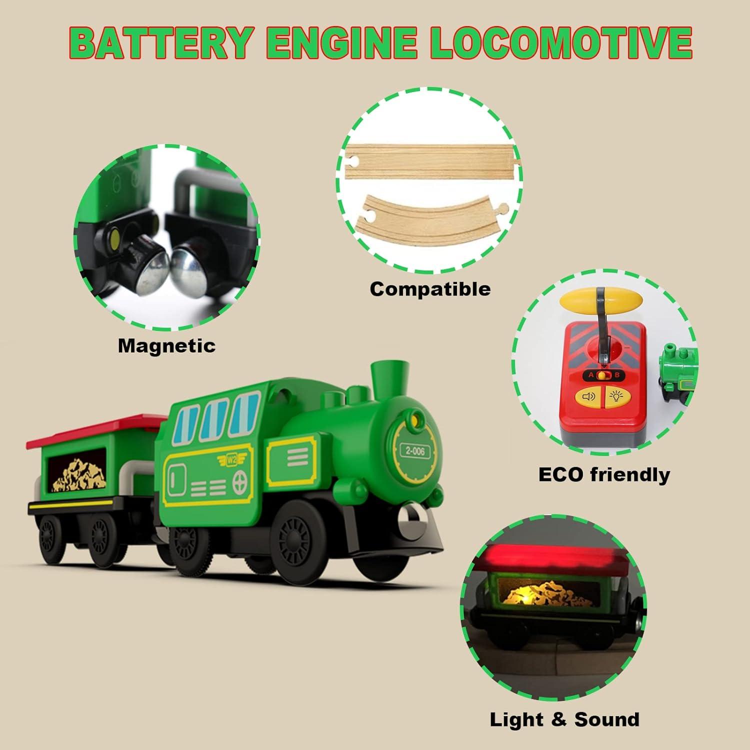 Juego de tren eléctrico HANQIANN con control remoto y luces