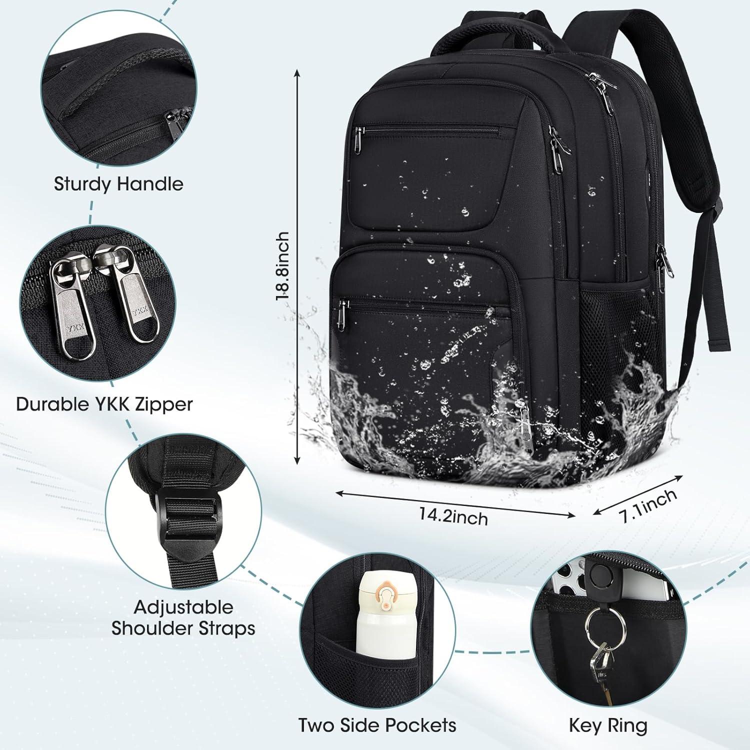 Mochila de Viaje SDYSM 17.3" Antirrobo USB 45L Negra