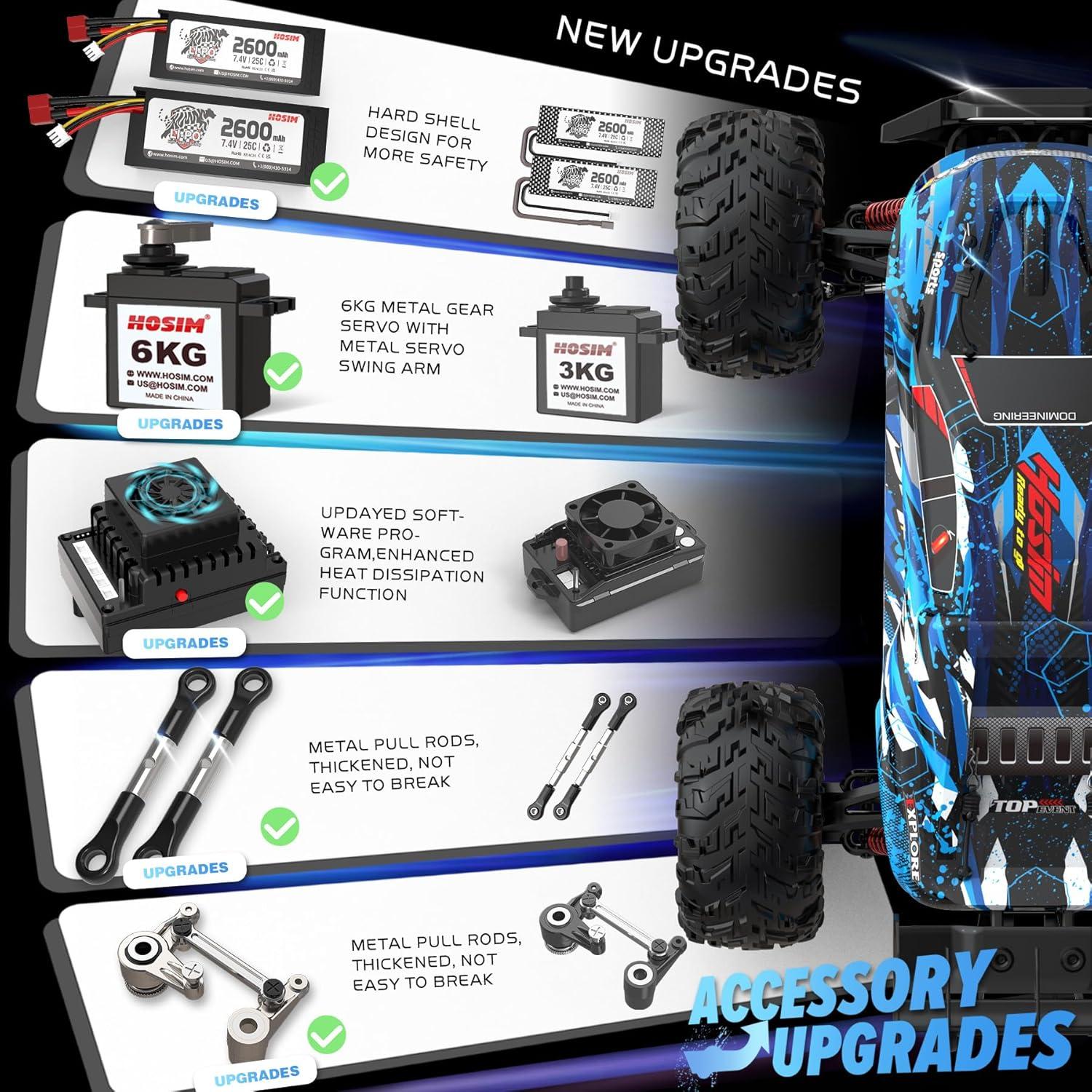 Coche RC Hosim 1:10 68KMH 4X4 Todo Terreno Impermeable