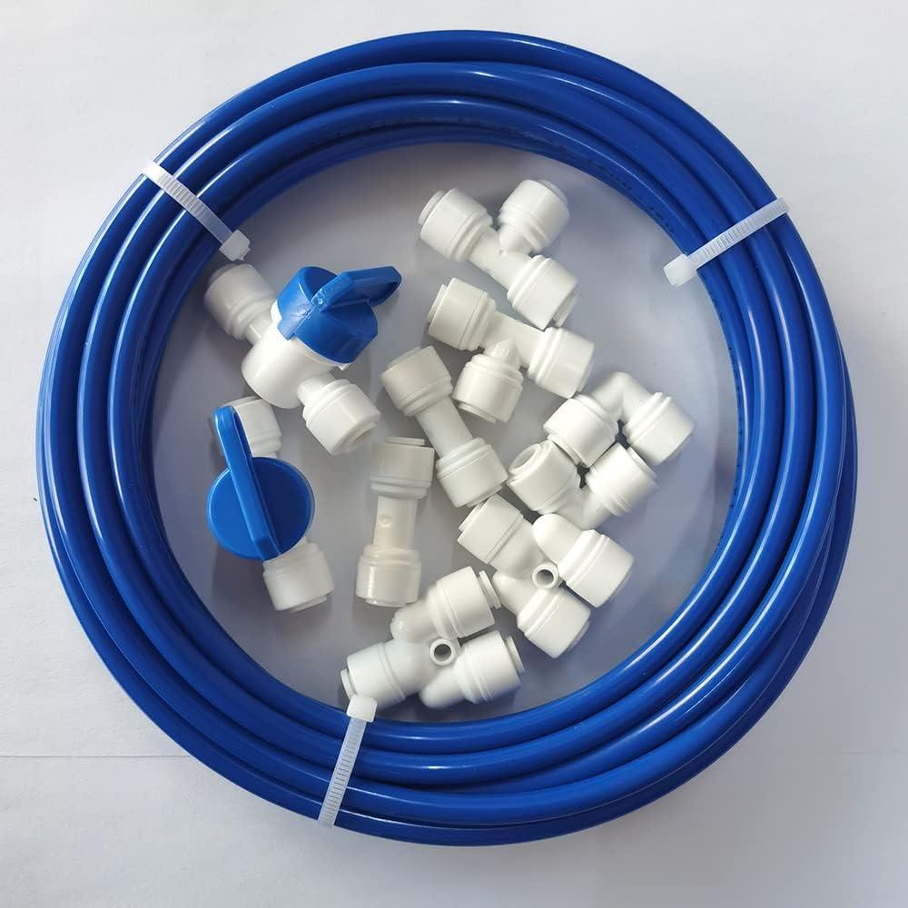 Tubo de Agua Malida 1/4" OD 10m + Conectores Rápidos