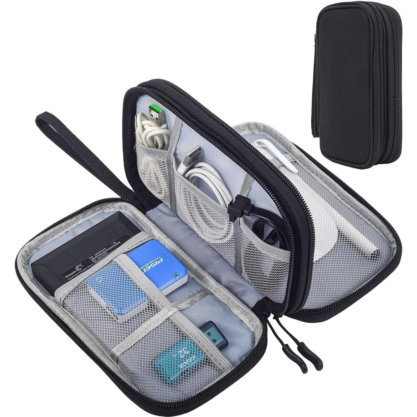 Organizador Electrónico CAOODKDK Doble Capa Negro 19x11cm