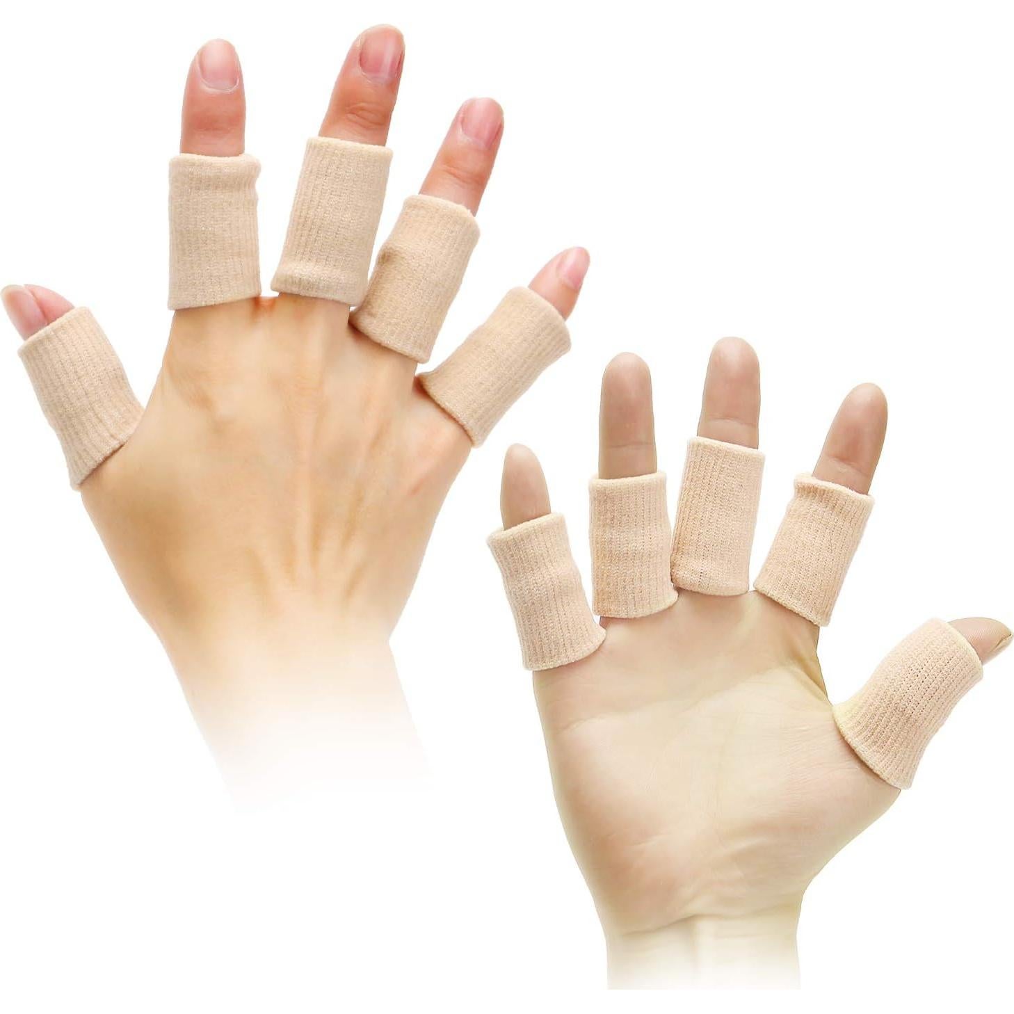 20 Mangas Protectores de Dedos Senkary Beige para Alivio Dolor
