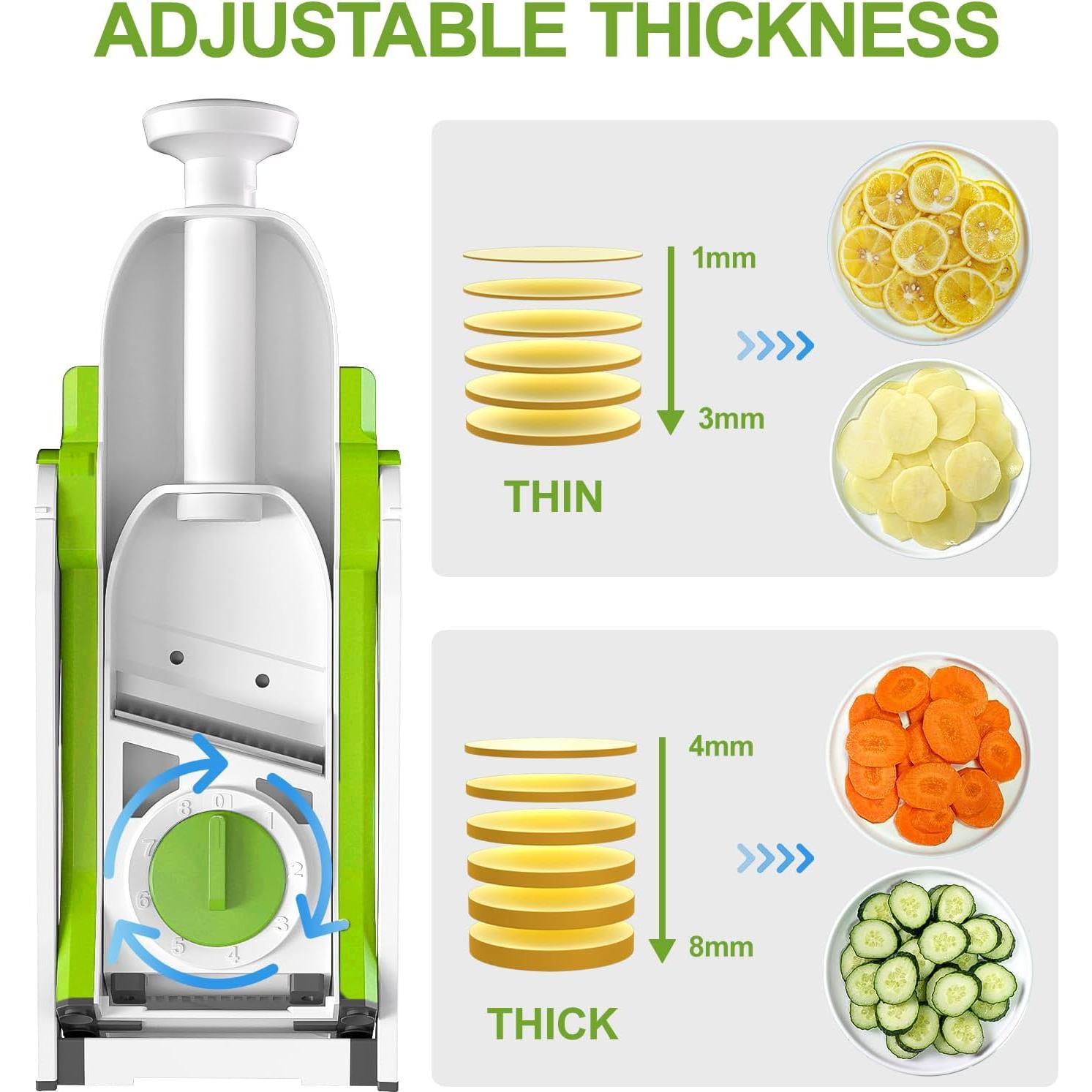 Mandolina Cortadora de Verduras SupMaKin - Grosor Ajustable 0.1-8 mm