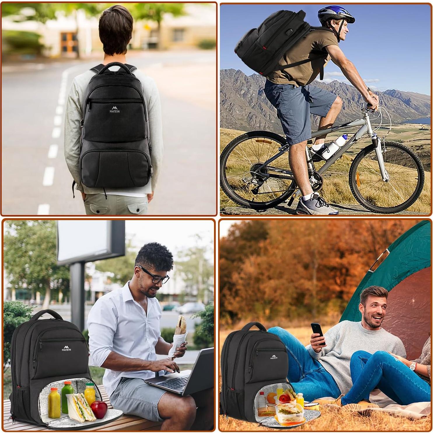 Mochila Térmica MATEIN 17" con Puerto USB y Compartimento Laptop