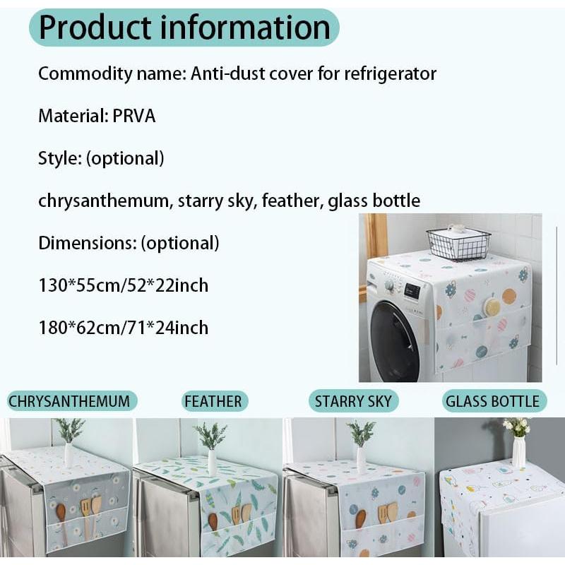 Funda Impermeable para Refrigerador Rwoora 130x55cm Crisantemo