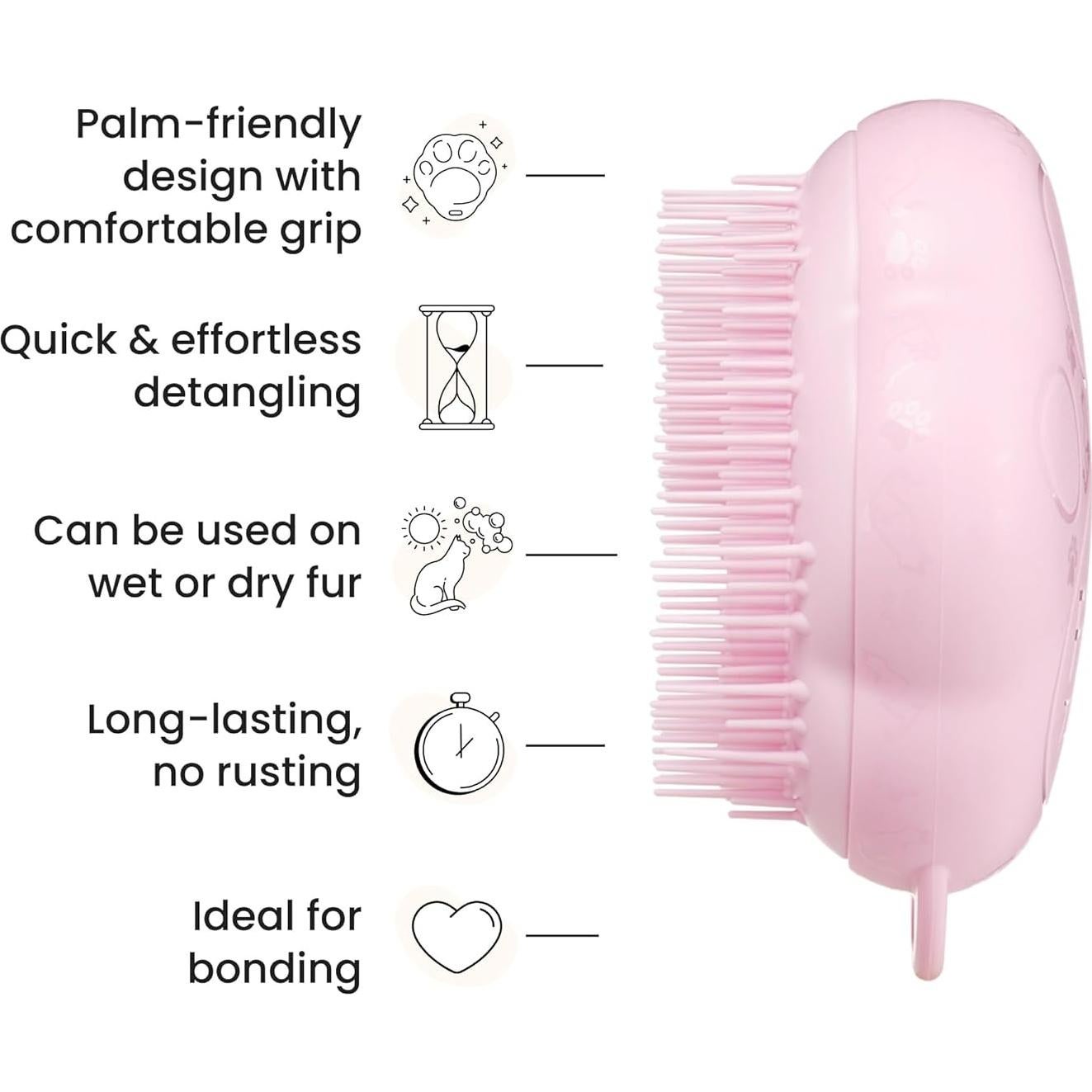 Cepillo Desenredador para Gatos Pet Teezer Rosa 10x8cm